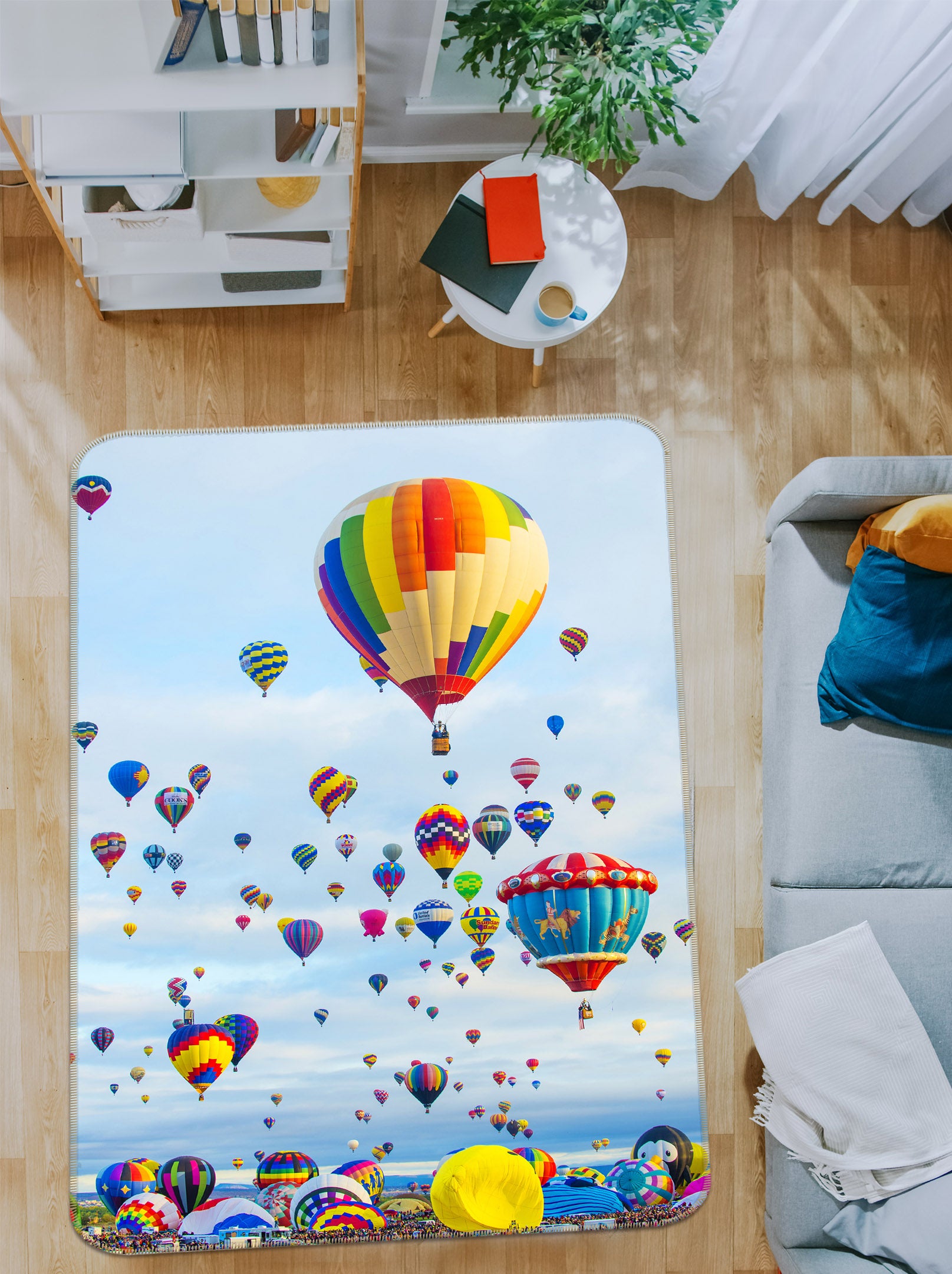 3D Hot Air Balloon 26053 Non Slip Rug Mat