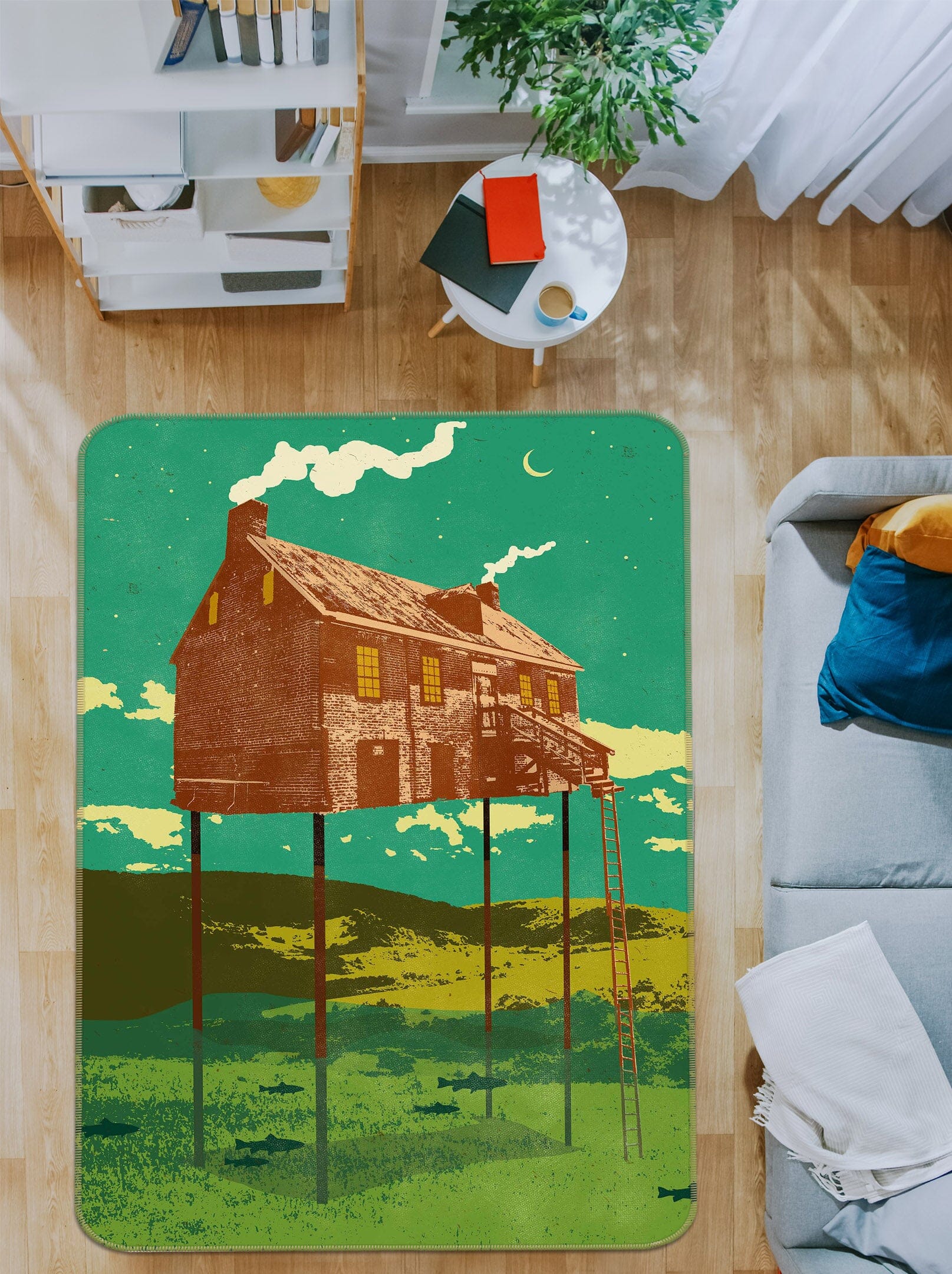 3D House Cooking Smoke 1012 Showdeer Rug Non Slip Rug Mat Mat AJ Creativity Home 