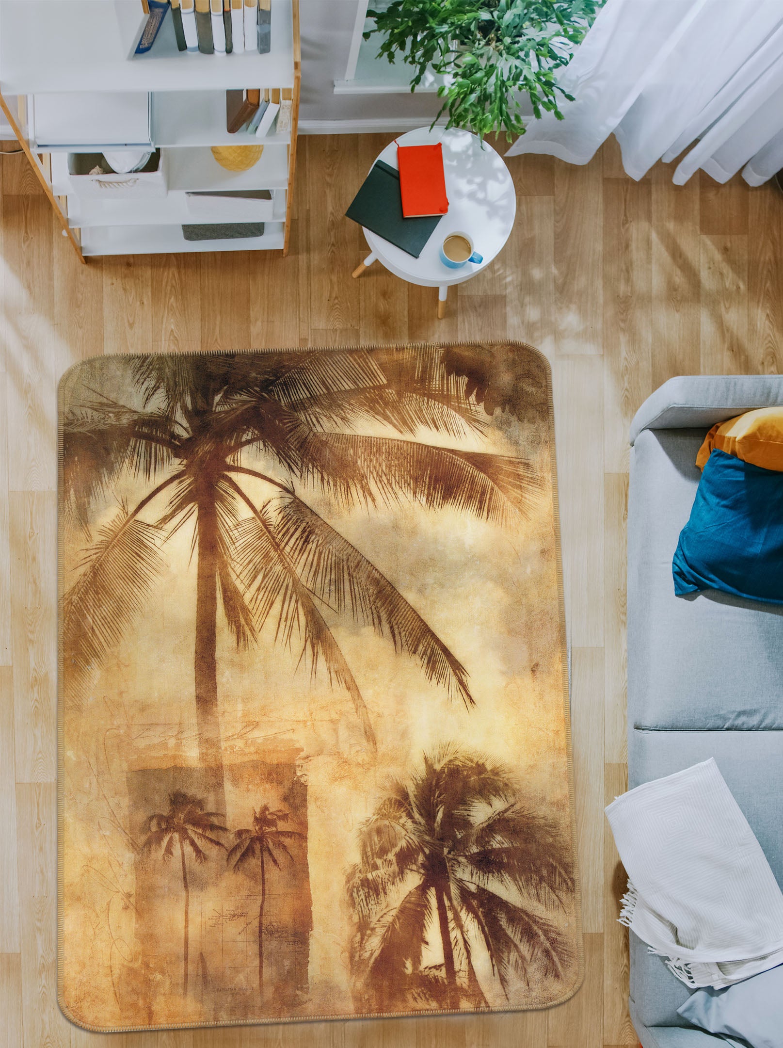 3D Coconut Tree 32184 Non Slip Rug Mat