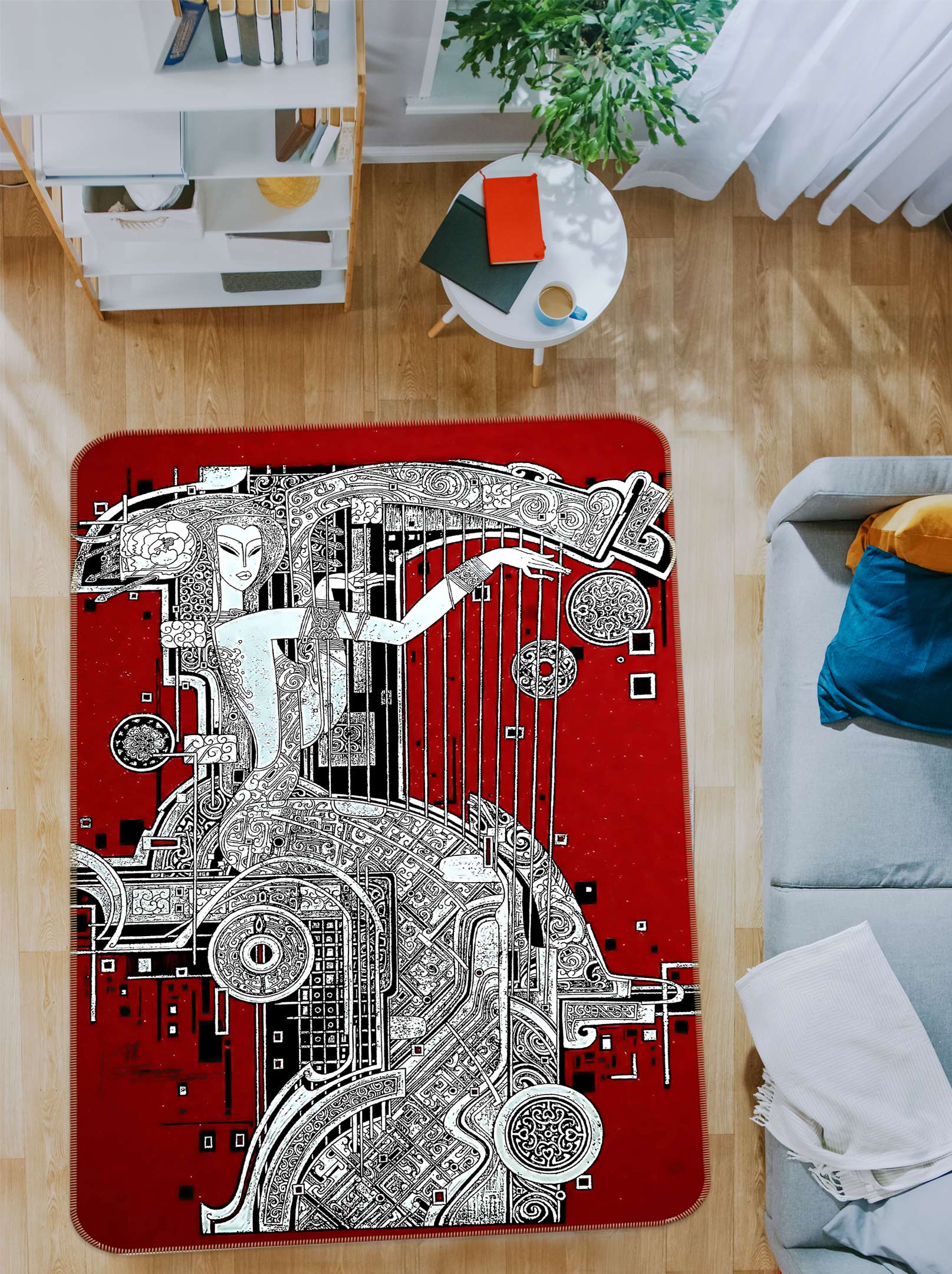 3D Grain Pattern 76196 Non Slip Rug Mat