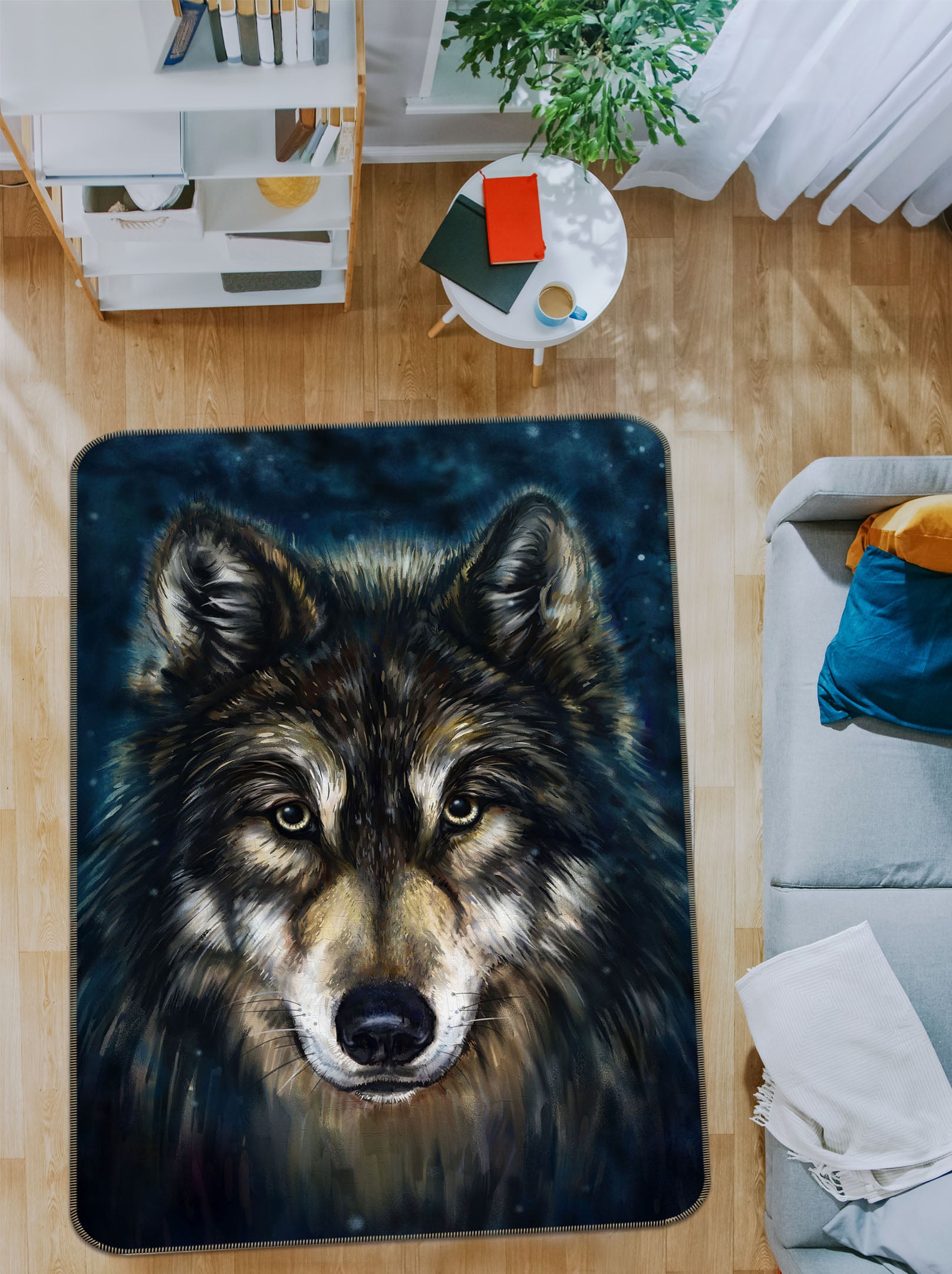 3D Wolf 34189 Non Slip Rug Mat