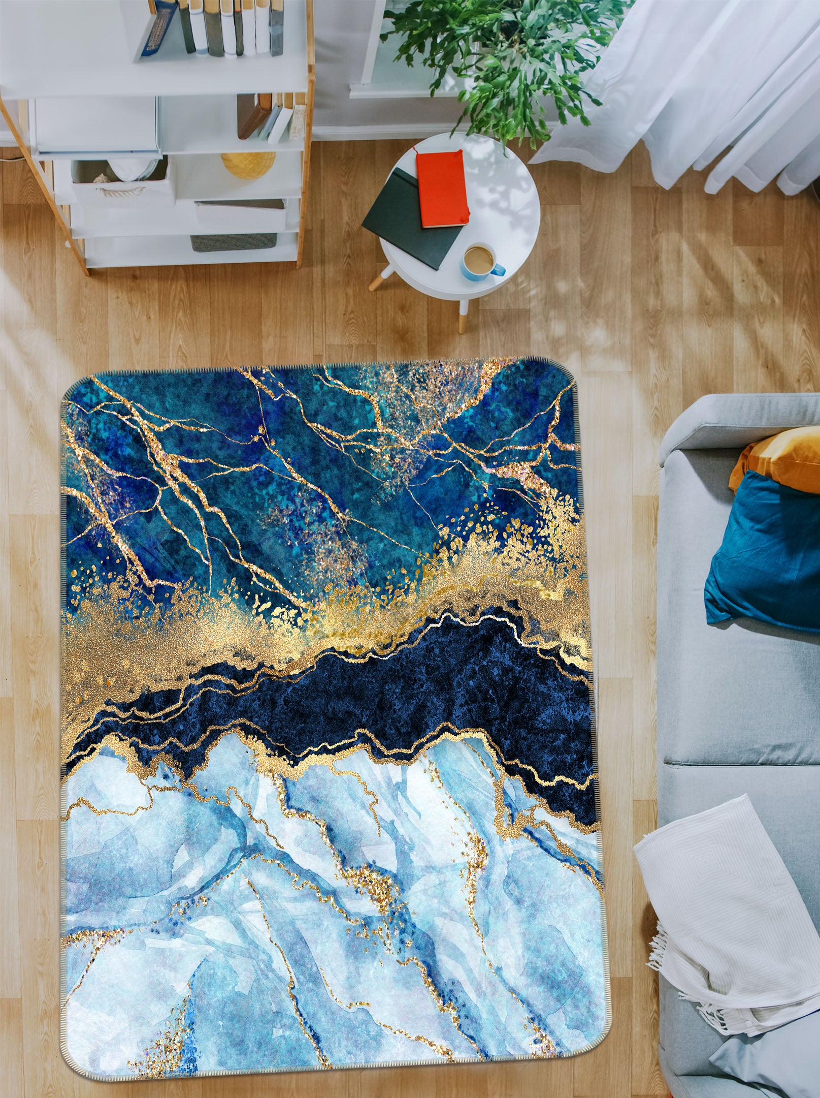 3D Blue Marble 26091 Non Slip Rug Mat