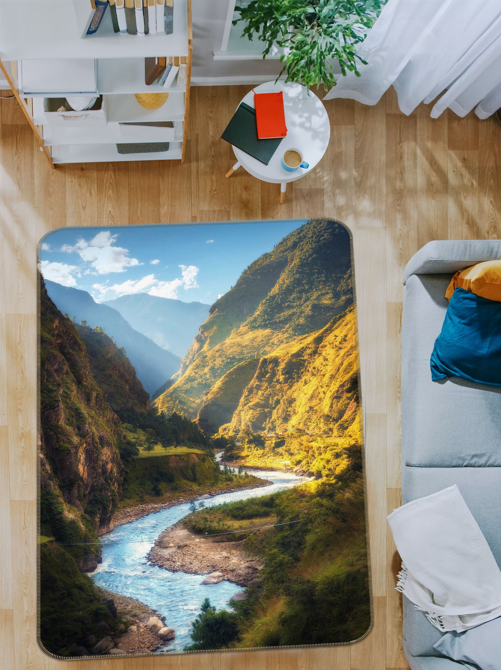 3D Mountains Rivers 26165 Non Slip Rug Mat