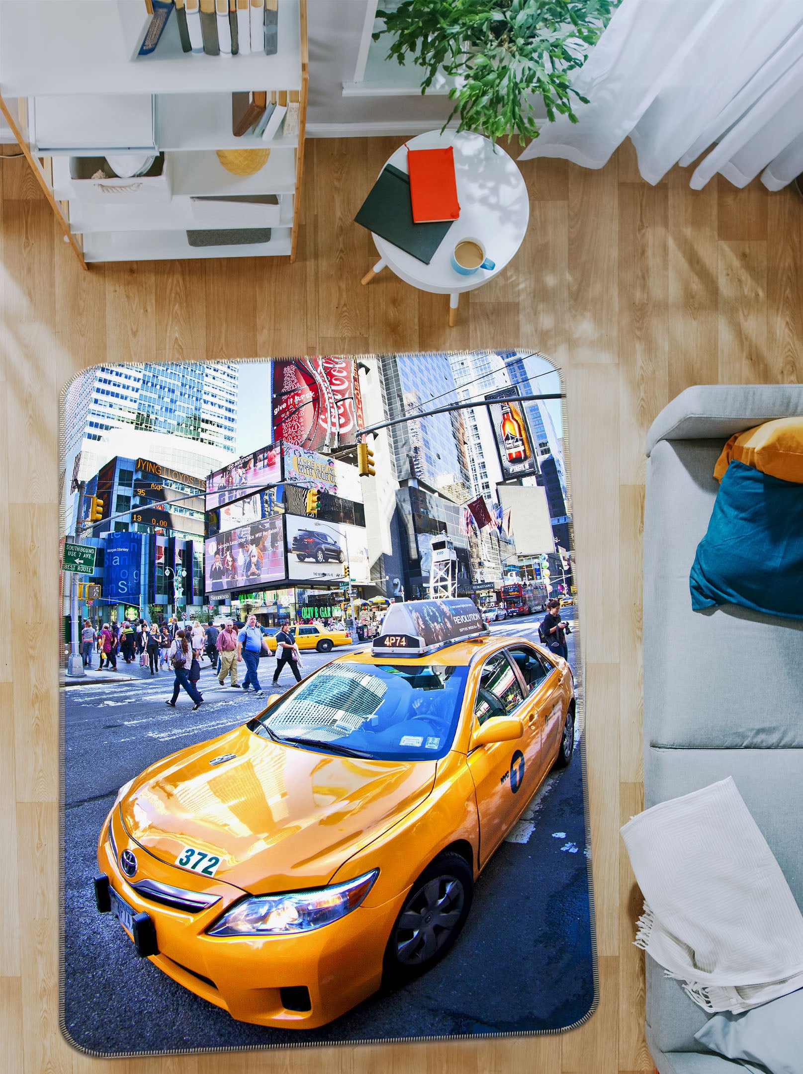 3D Taxi 42128 Vehicle Non Slip Rug Mat