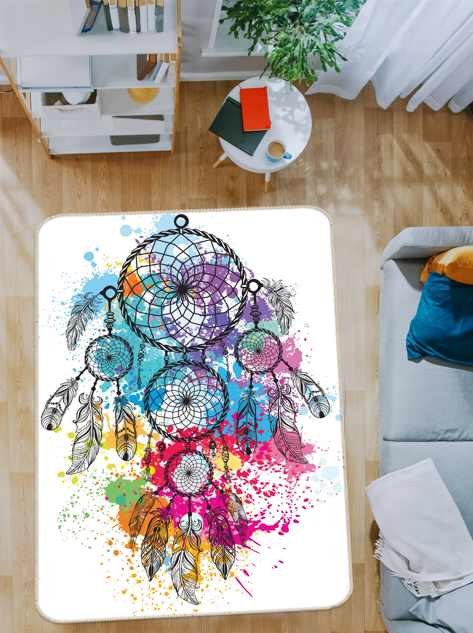 3D Color Dream Catcher 37141 Non Slip Rug Mat