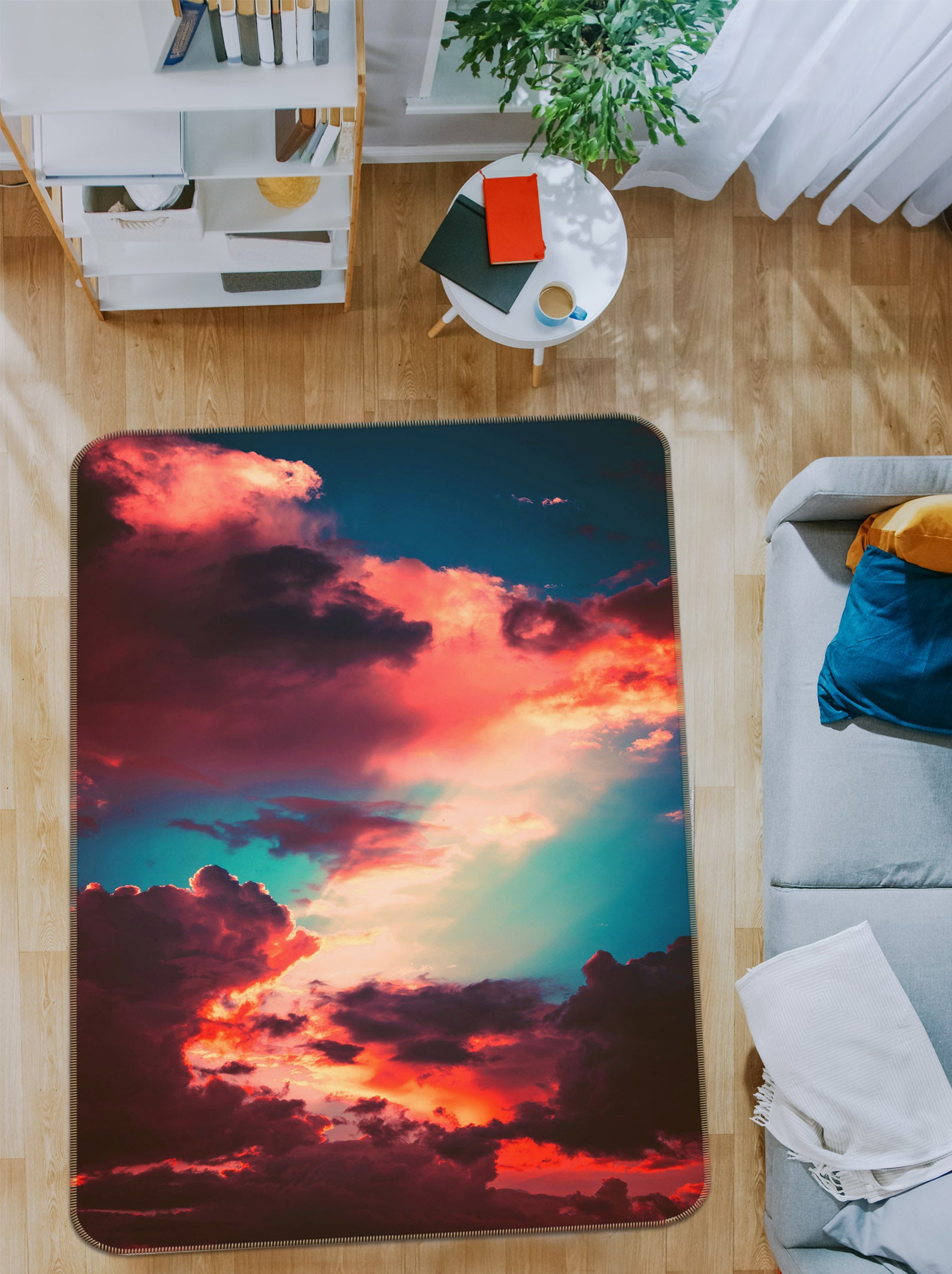 3D Clouds 28022 Non Slip Rug Mat
