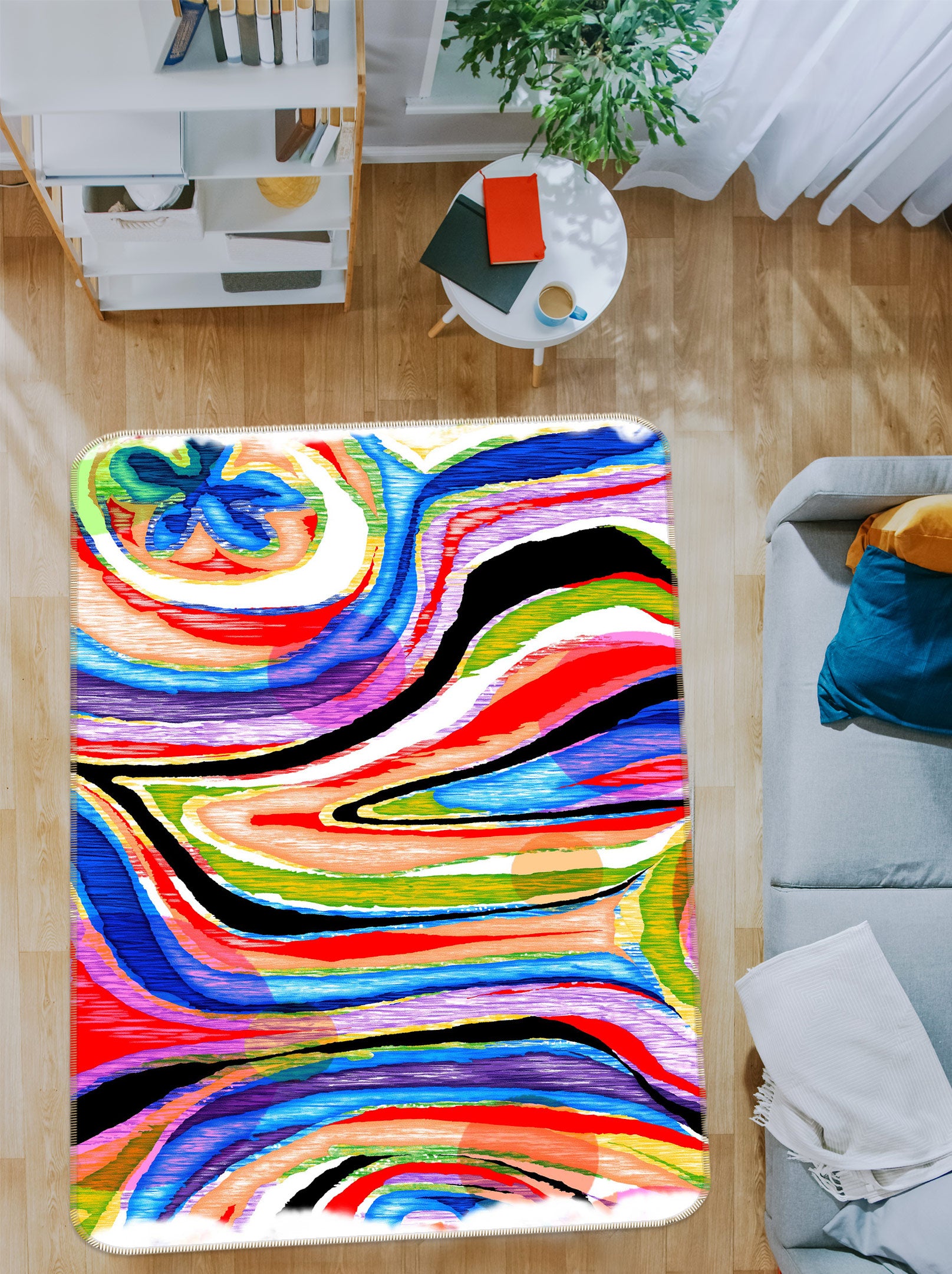 3D Color Pattern 76111 Non Slip Rug Mat