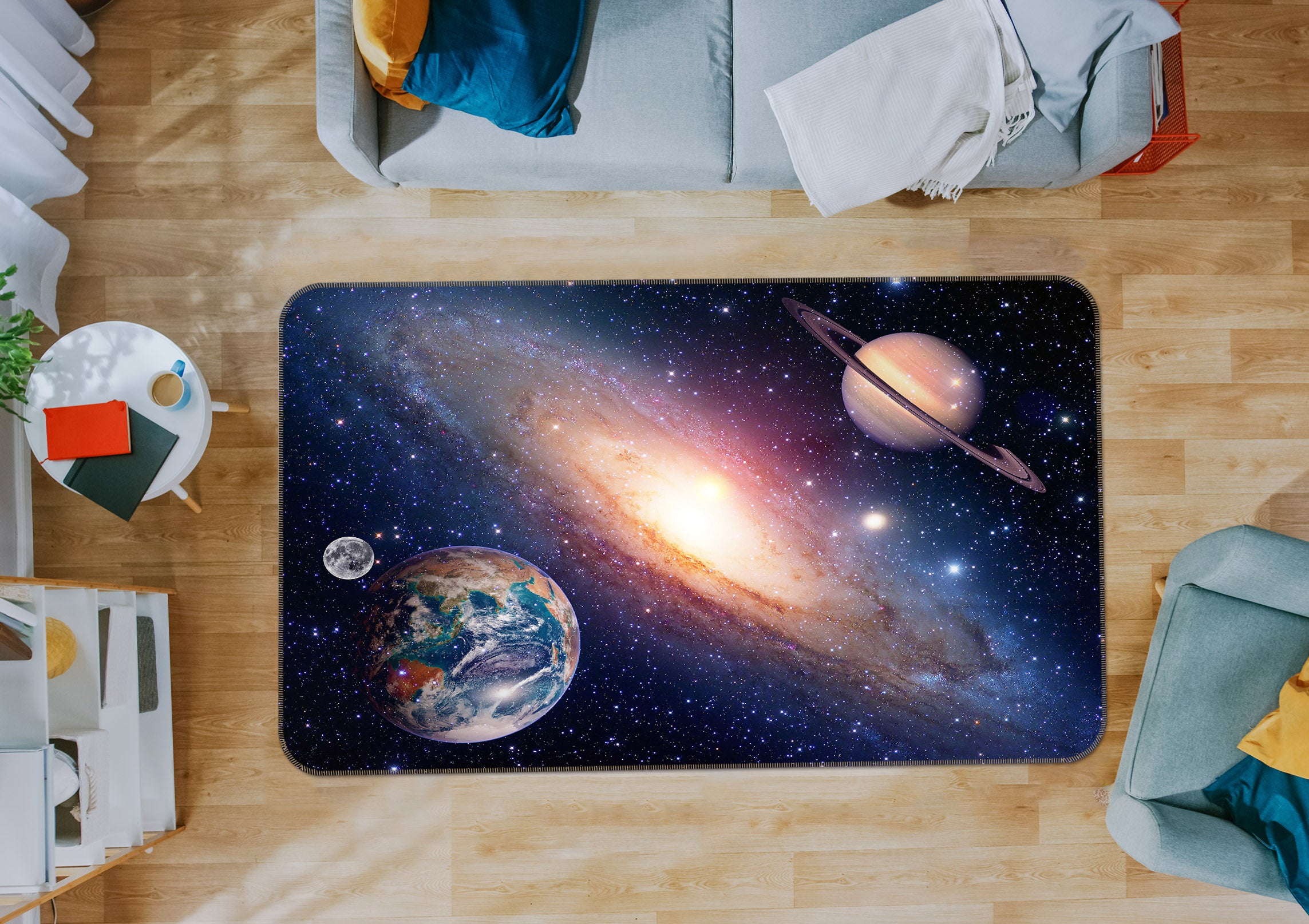 3D Galaxy Planet 35089 Non Slip Rug Mat