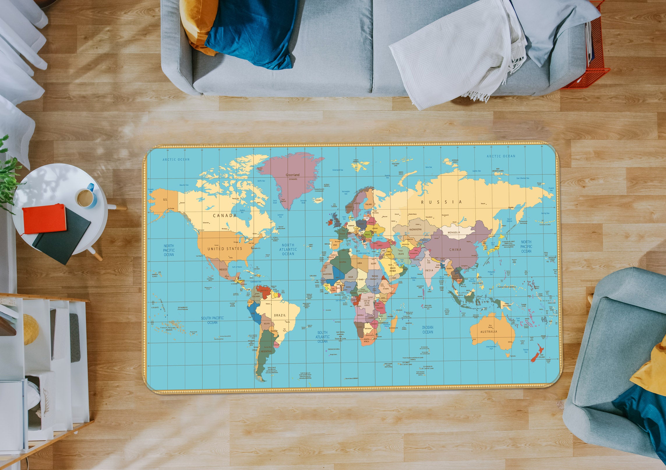 3D Map 36061 Non Slip Rug Mat