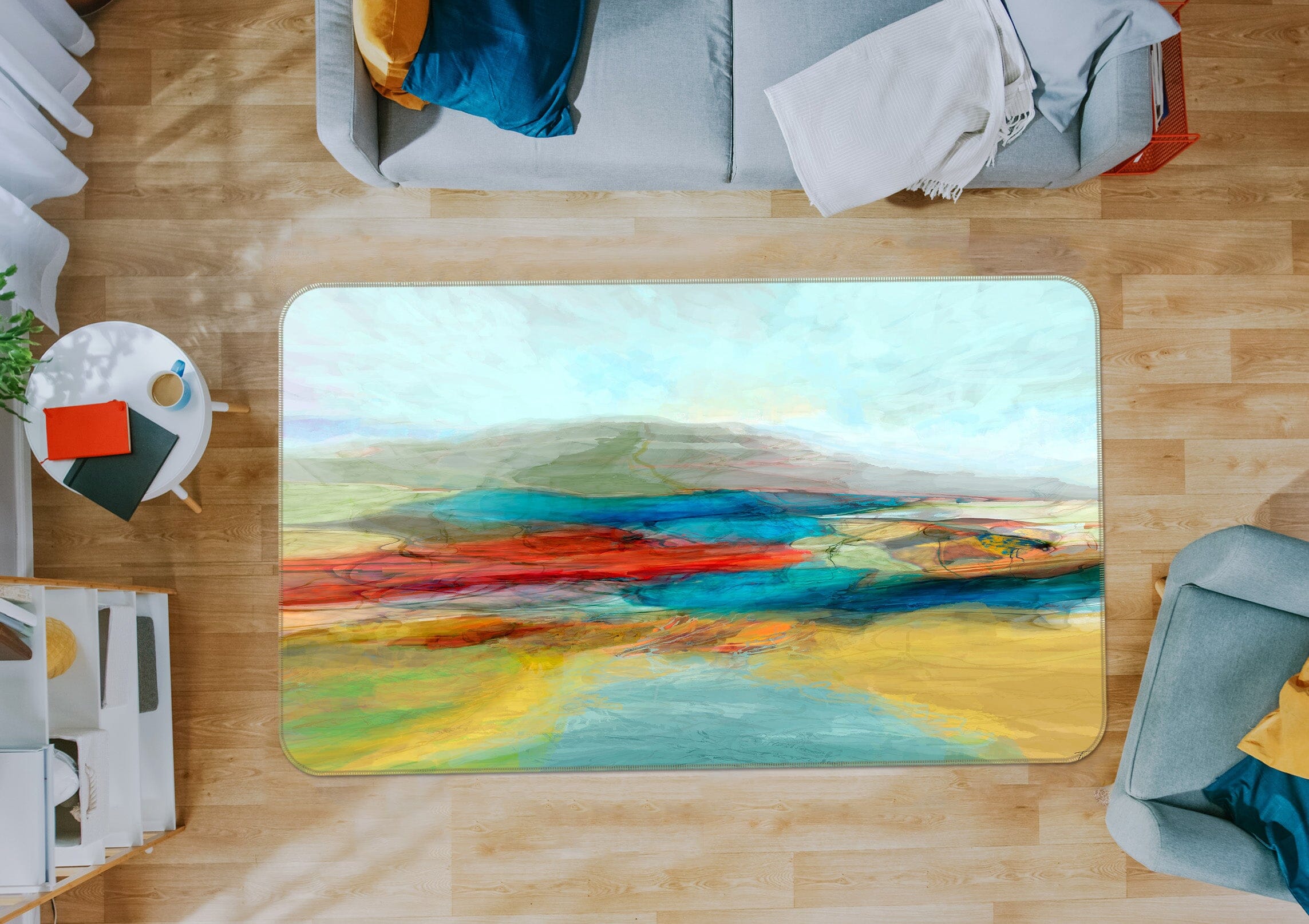 3D Field River 1048 Michael Tienhaara Rug Non Slip Rug Mat Mat AJ Creativity Home 