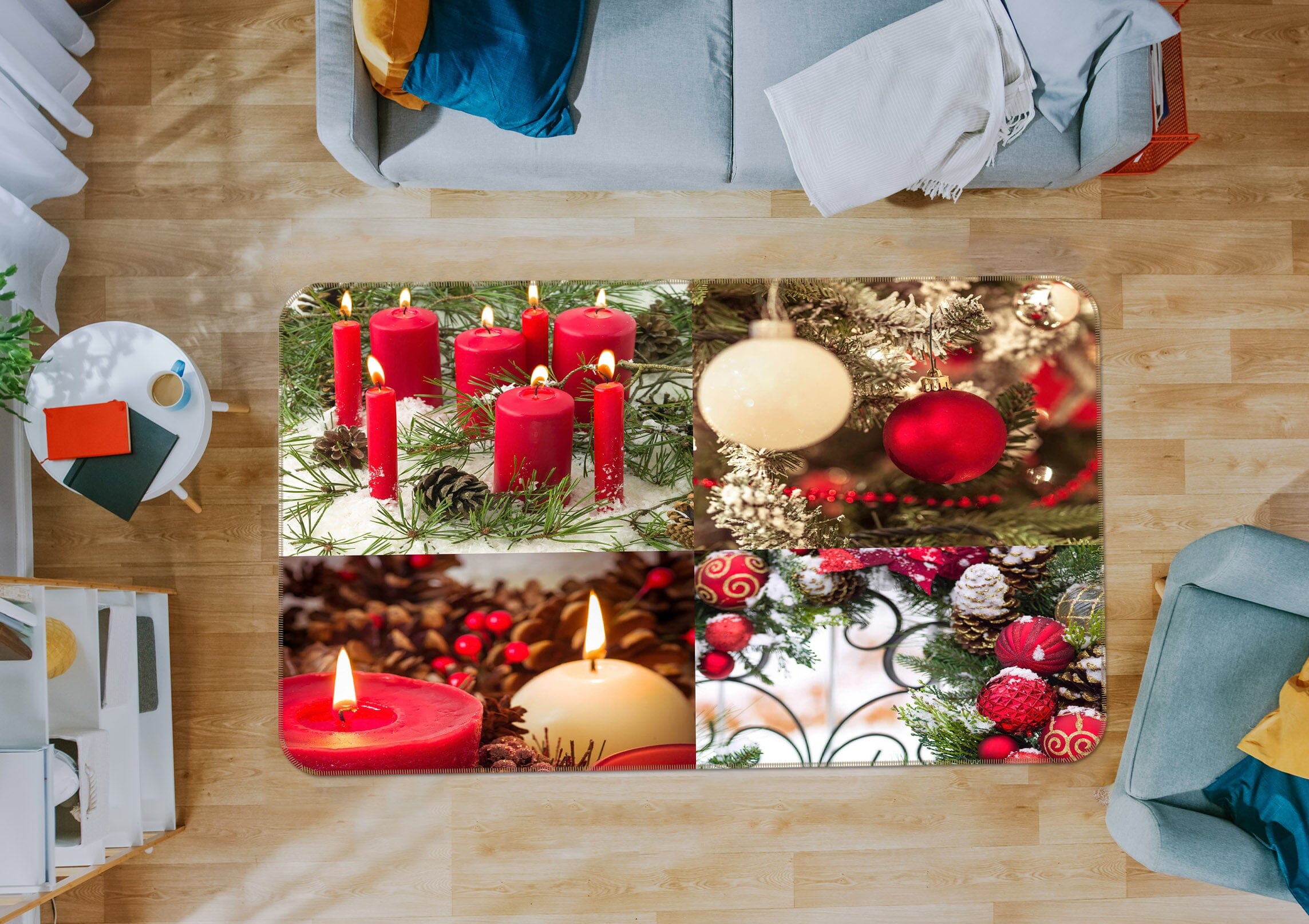 3D Red Gift 3034 Assaf Frank Rug Non Slip Rug Mat Mat AJ Creativity Home 