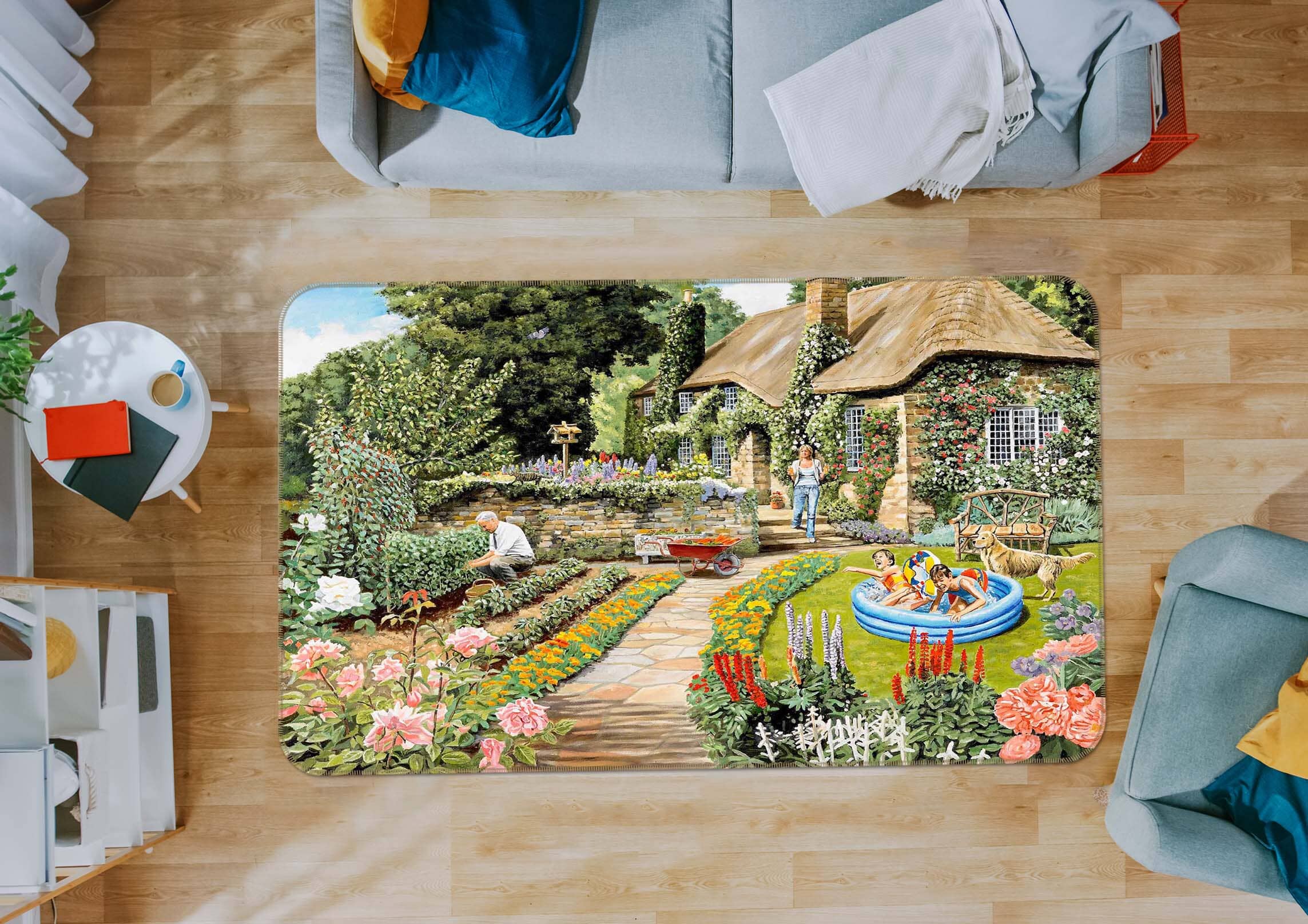 3D Summer Garden 1104 Trevor Mitchell Rug Non Slip Rug Mat Mat AJ Creativity Home 