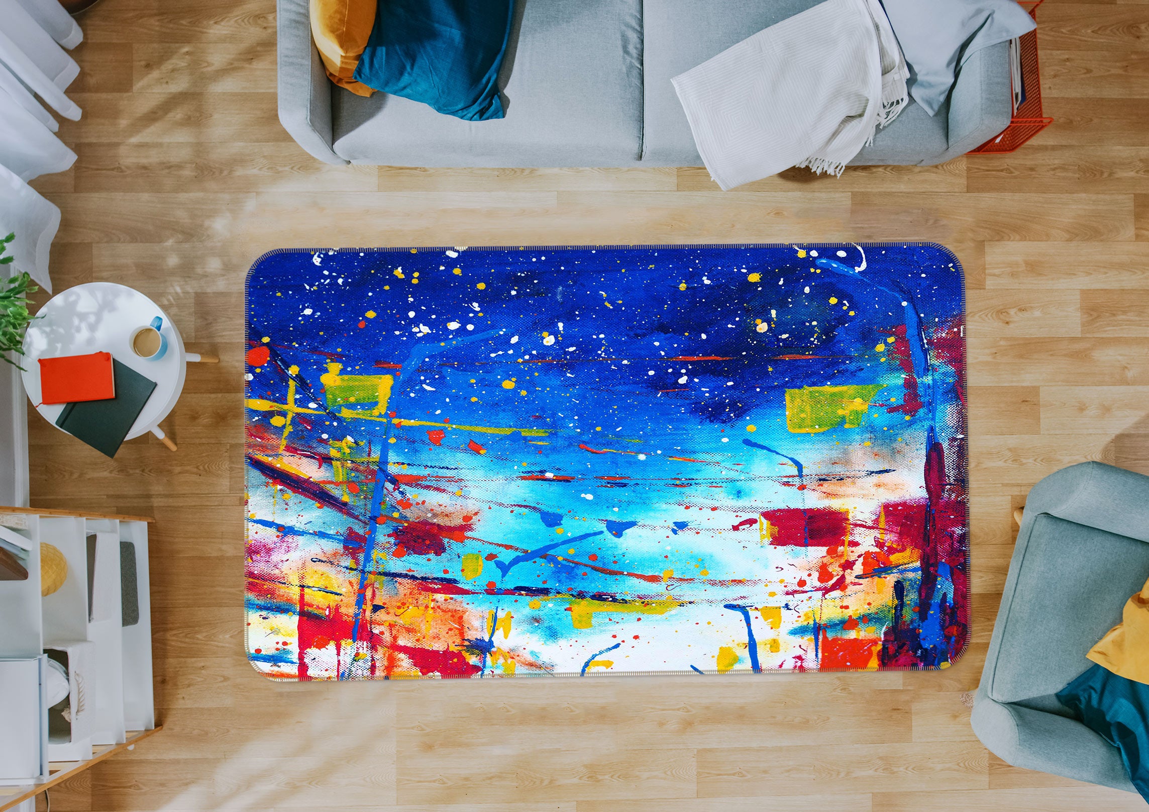 3D Bunting Blue Sky 30038 Non Slip Rug Mat