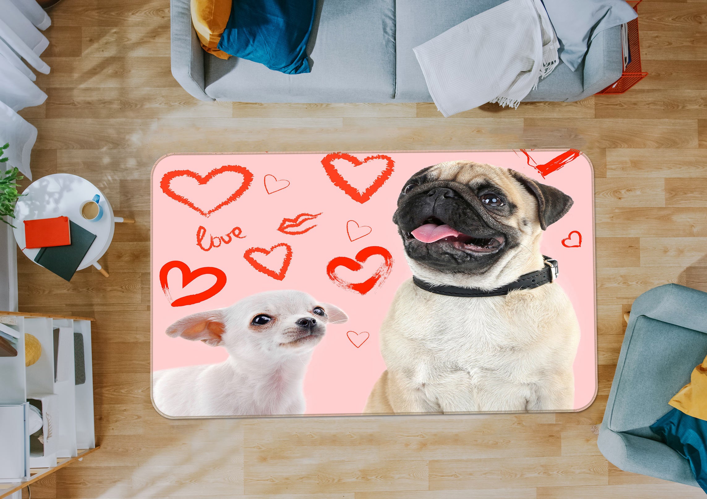 3D Heart Dog 37035 Non Slip Rug Mat