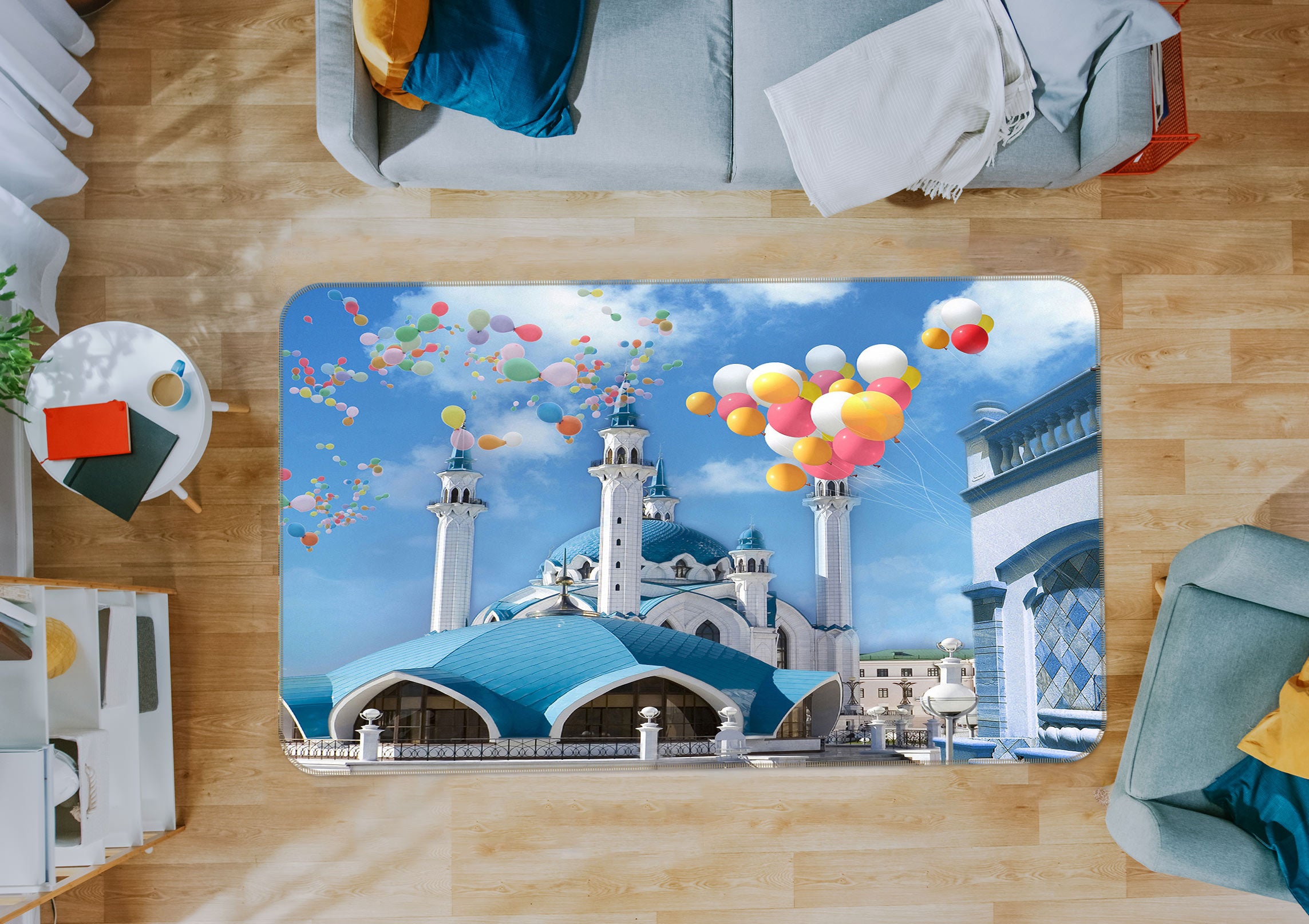 3D Castle Balloon 75158 Non Slip Rug Mat