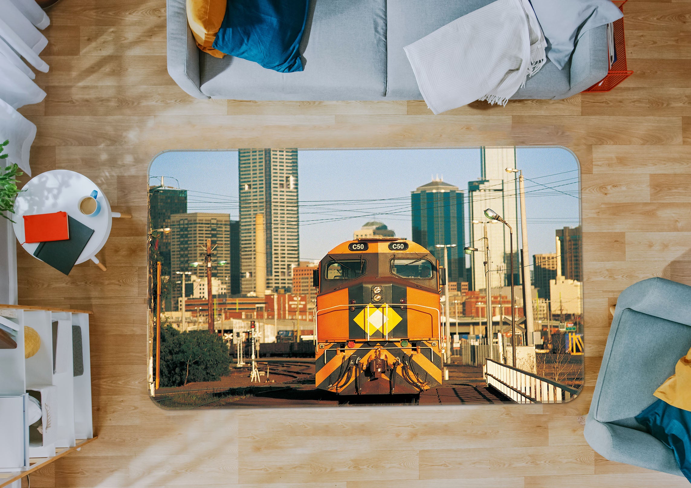 3D Train Building 68082 Vehicle Non Slip Rug Mat