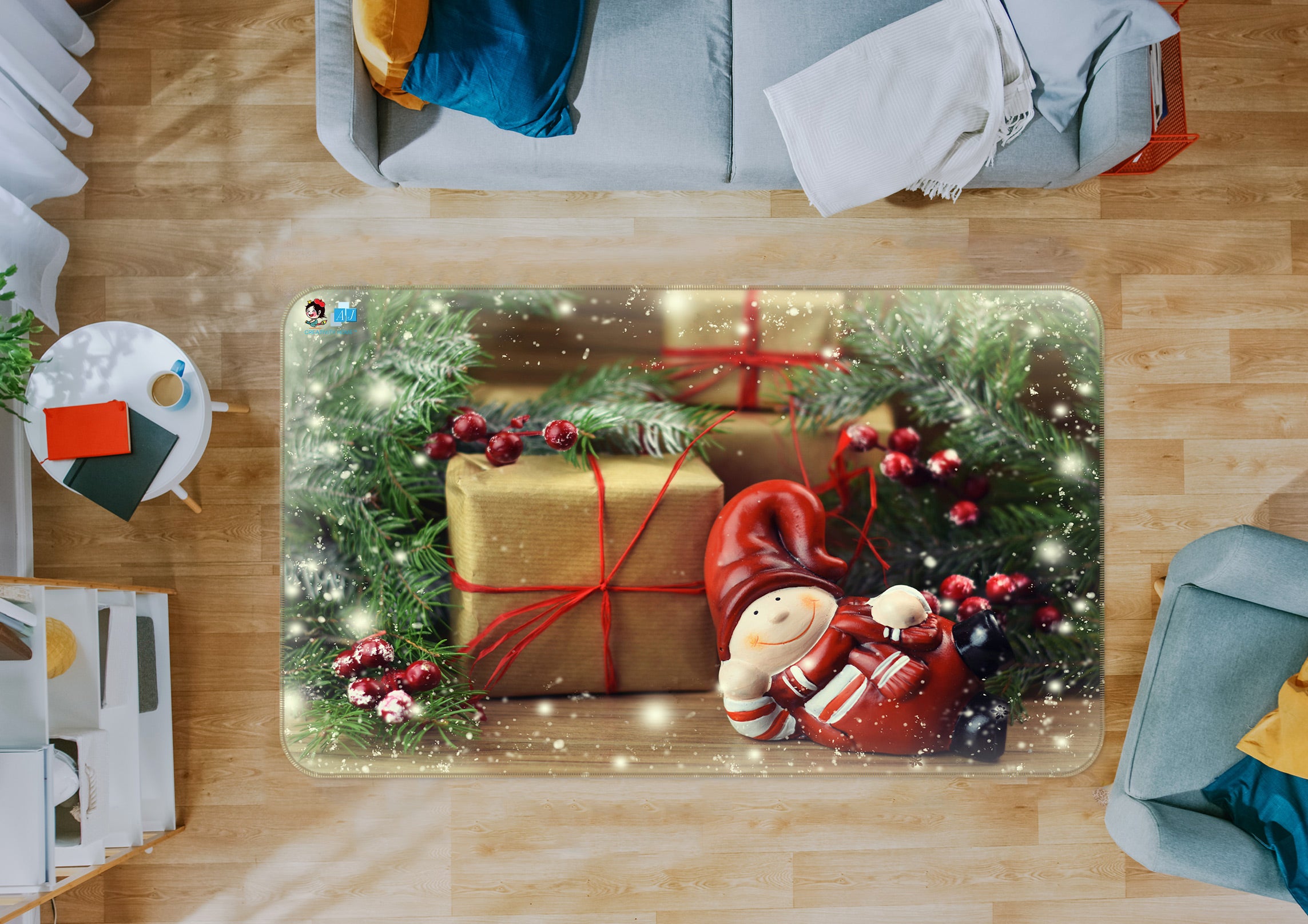 3D Gift 54236 Christmas Non Slip Rug Mat Xmas