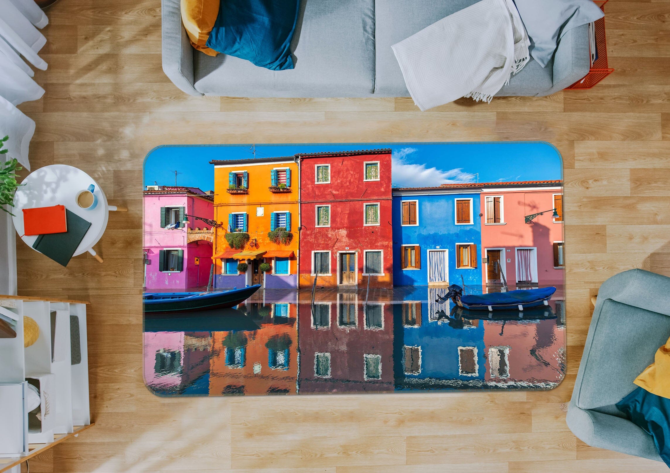 3D Color Houses 1190 Marco Carmassi Rug Non Slip Rug Mat Mat AJ Creativity Home 