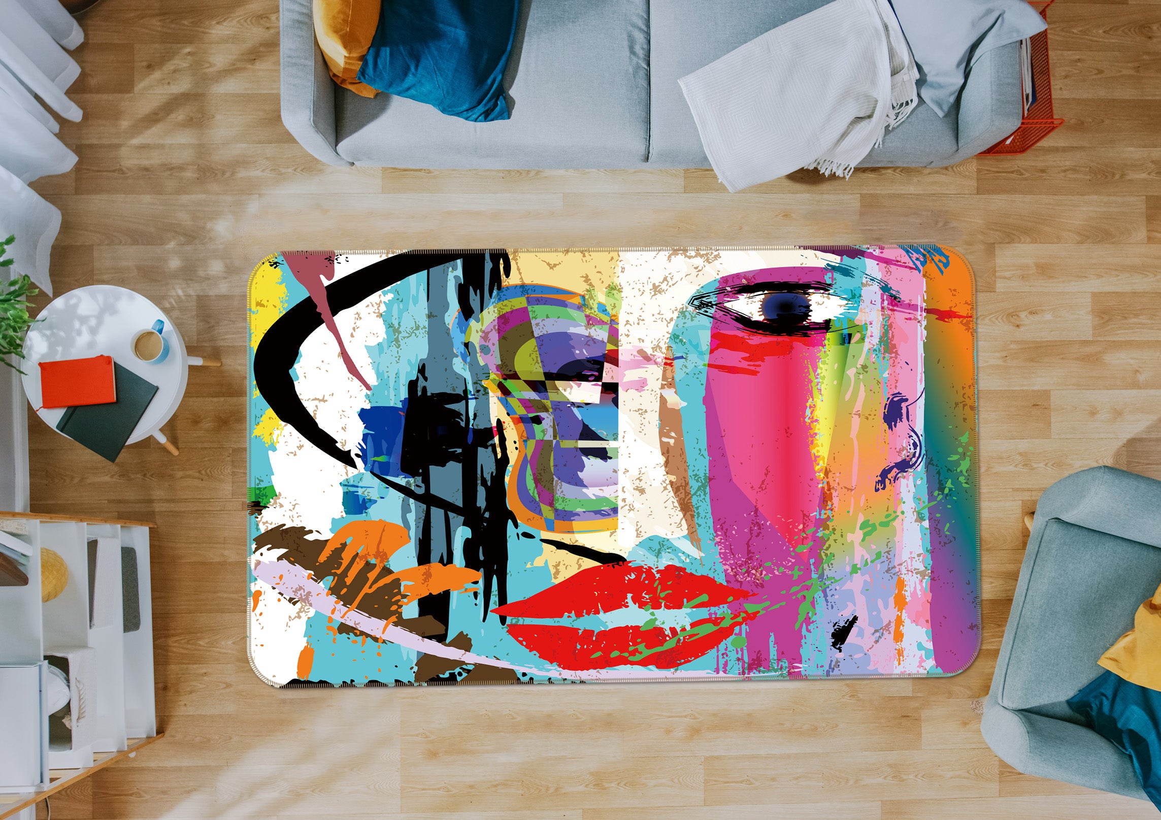 3D Color Pattern 35056 Non Slip Rug Mat