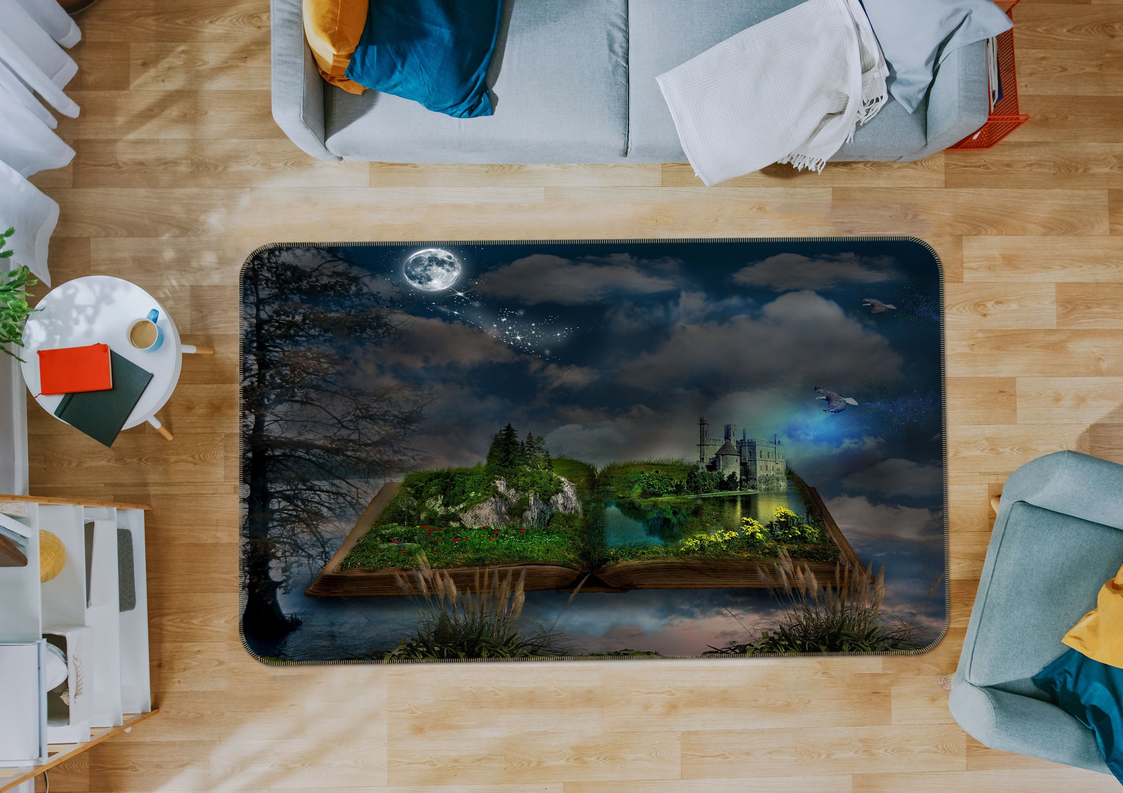 3D Island In The Book 36110 Non Slip Rug Mat