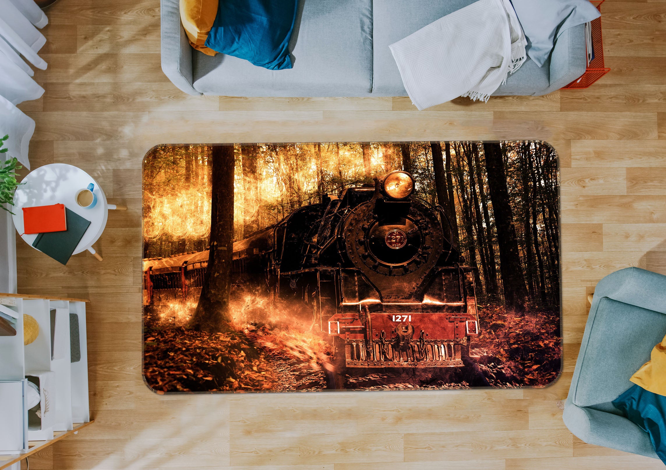 3D Train Woods 42079 Vehicle Non Slip Rug Mat