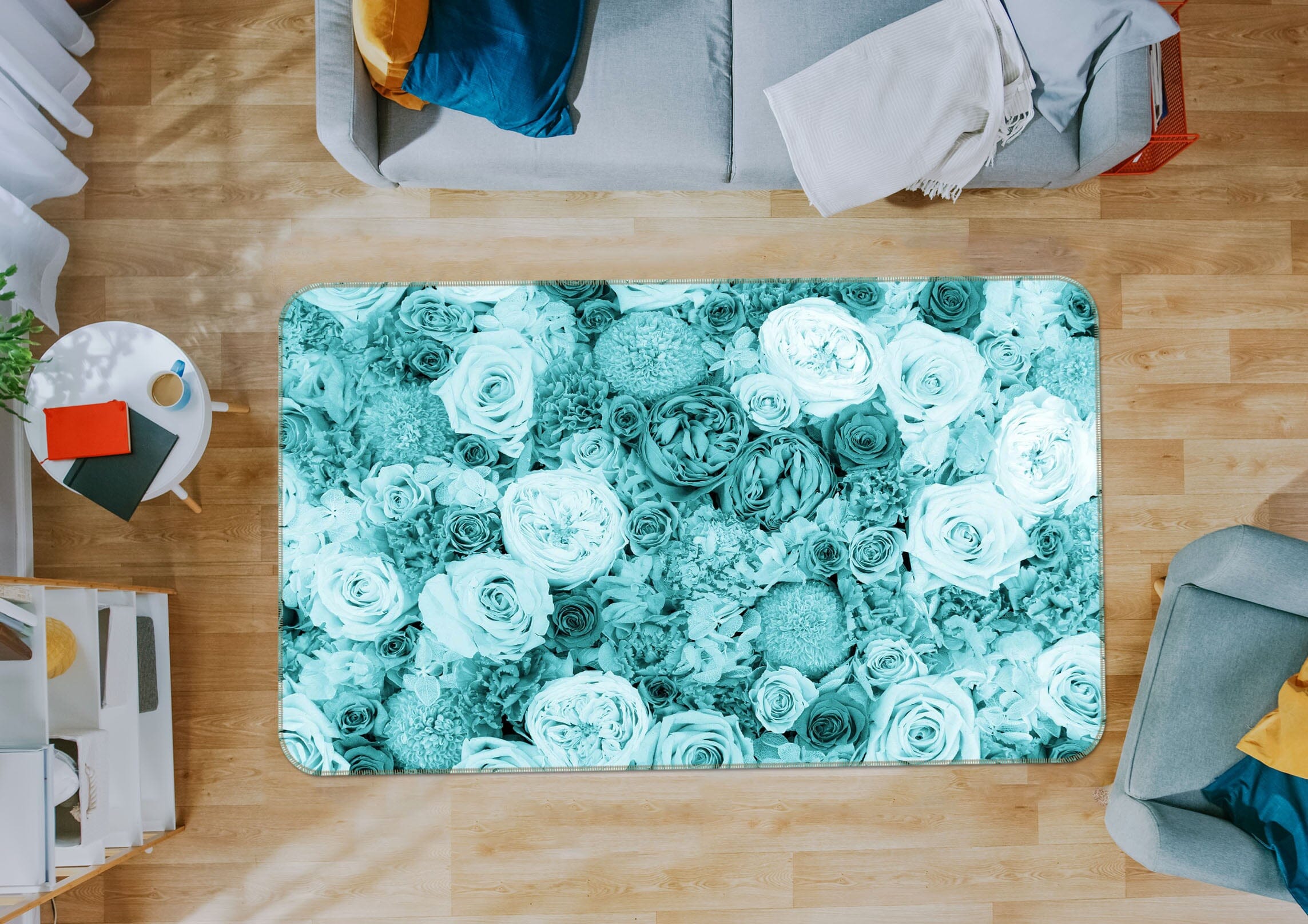 3D Rose Flower 1005 Noirblanc777 Rug Non Slip Rug Mat Mat AJ Creativity Home 