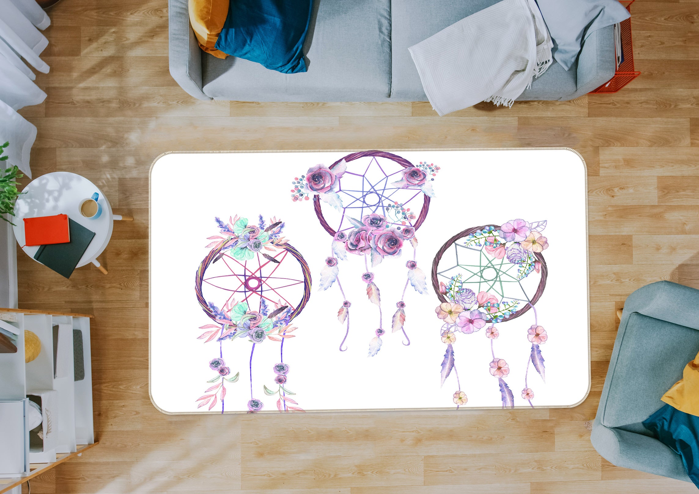 3D Three Dream Catchers 37049 Non Slip Rug Mat