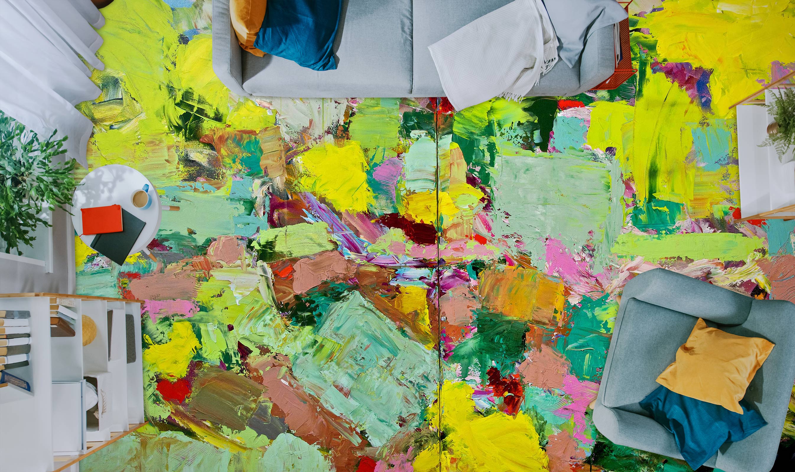 3D Paint Brush Colorful 9634 Allan P. Friedlander Floor Mural