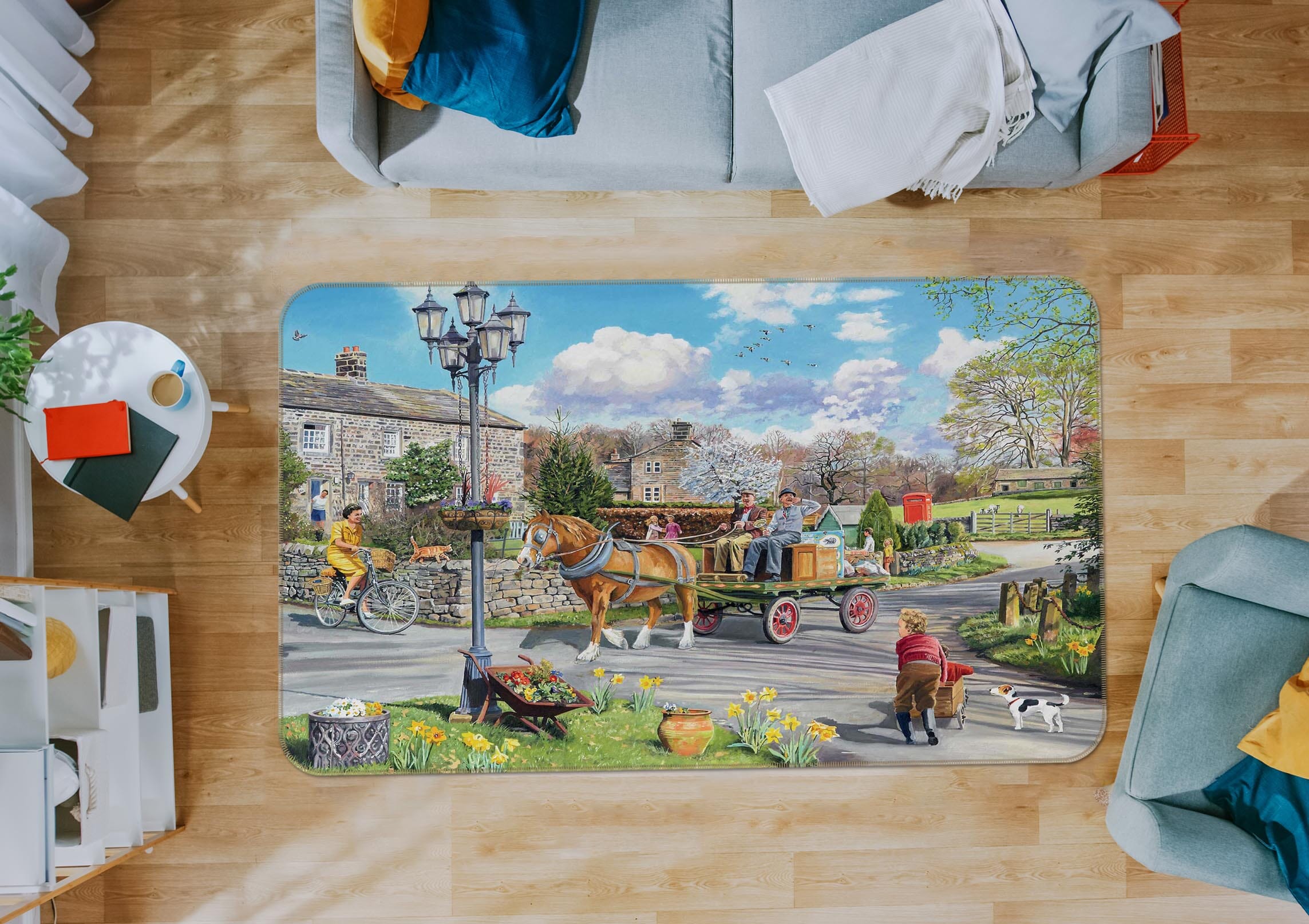 3D carriage 1098 Trevor Mitchell Rug Non Slip Rug Mat Mat AJ Creativity Home 