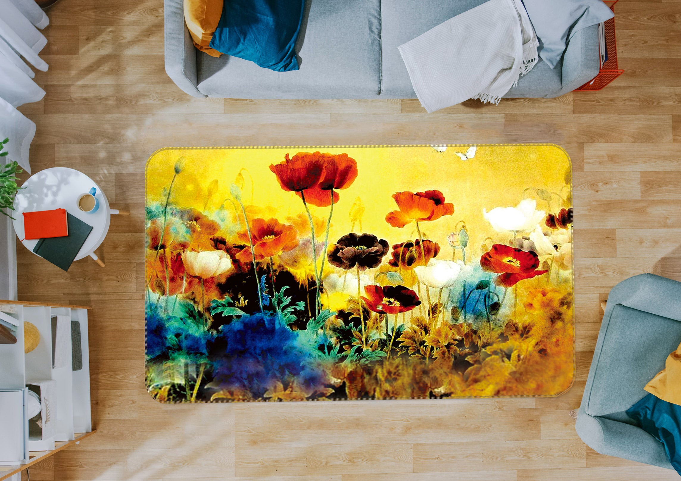 3D Flowers 75179 Non Slip Rug Mat