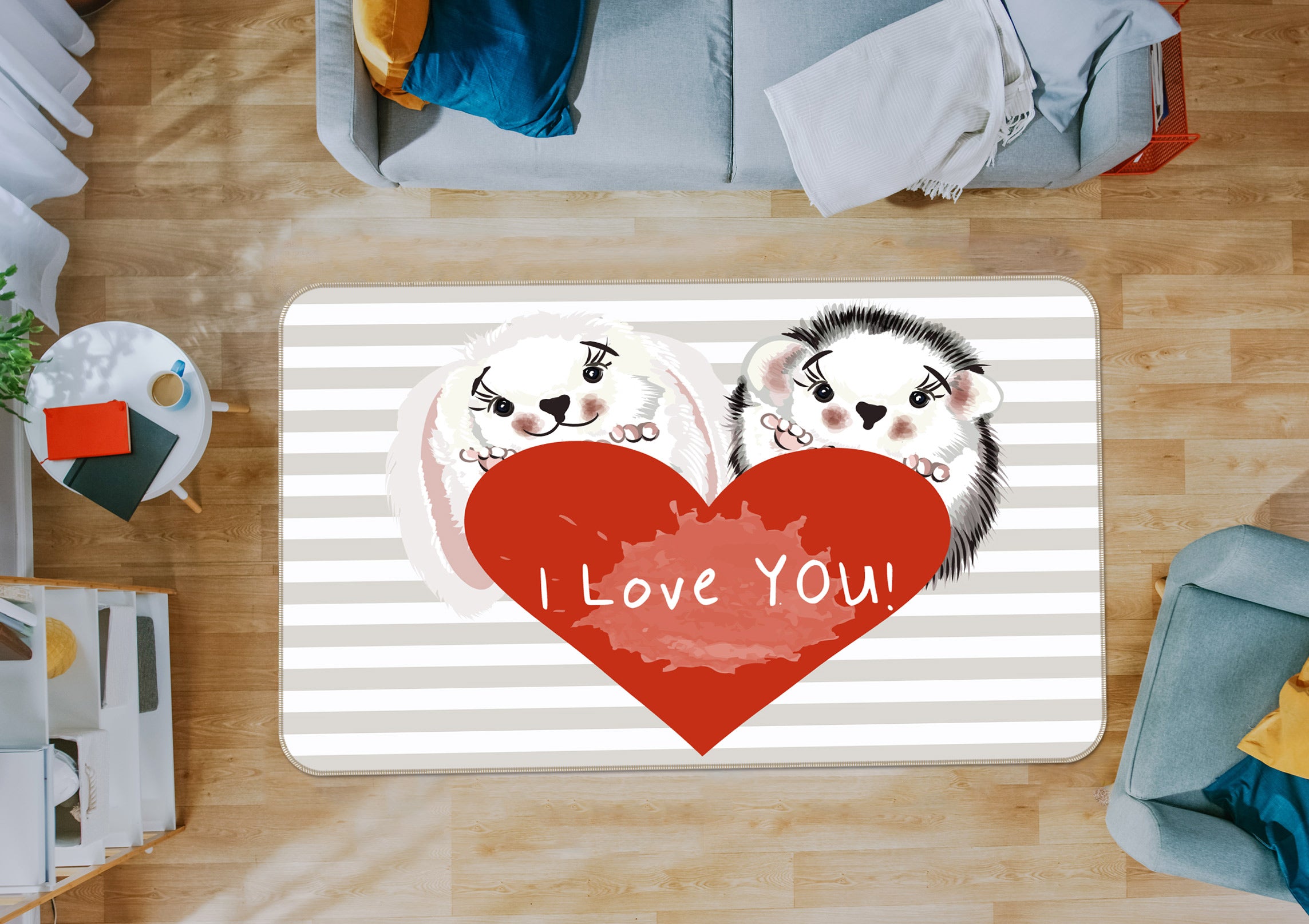 3D Heart Dog 37034 Non Slip Rug Mat