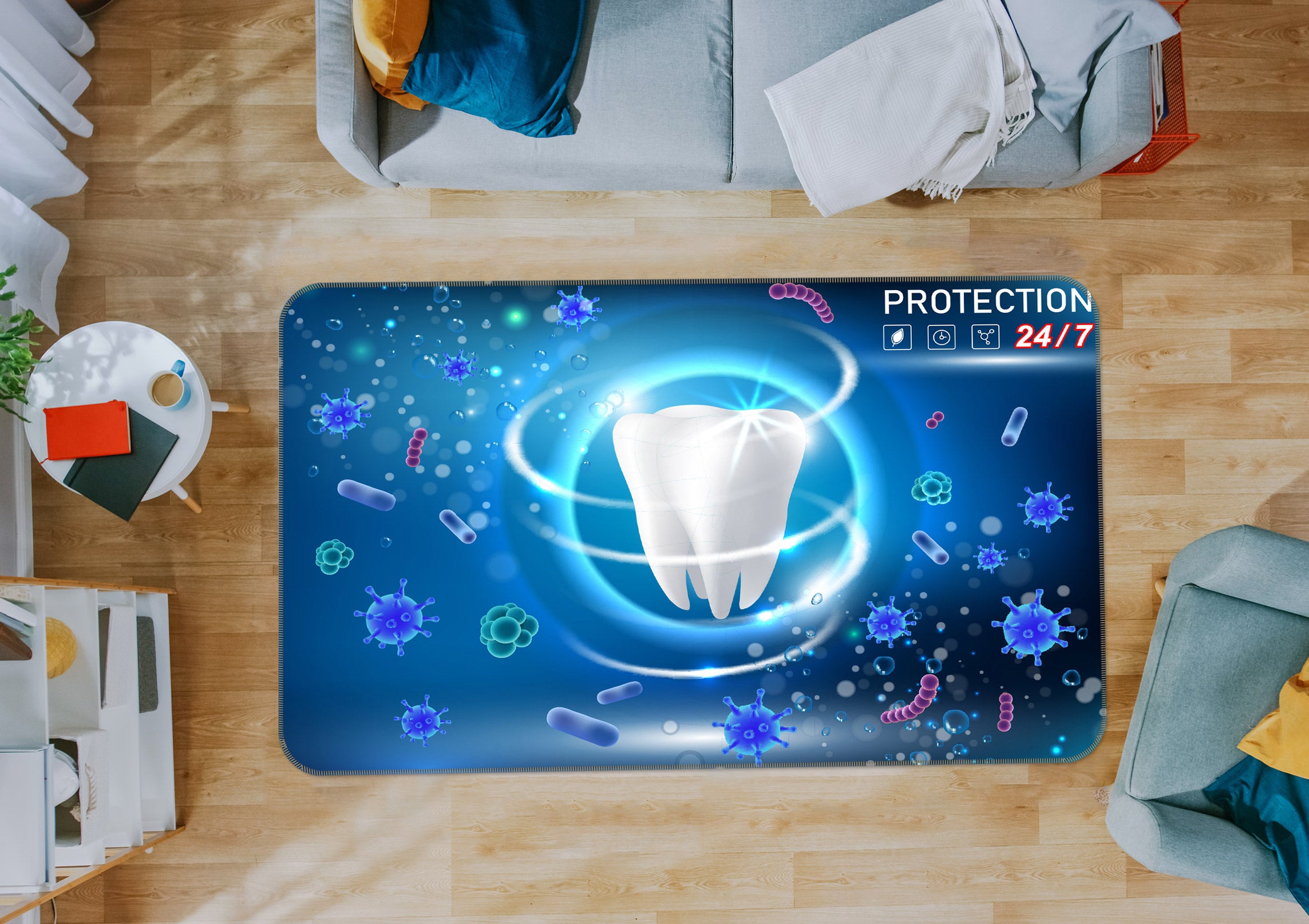 3D Tooth 77186 Non Slip Rug Mat