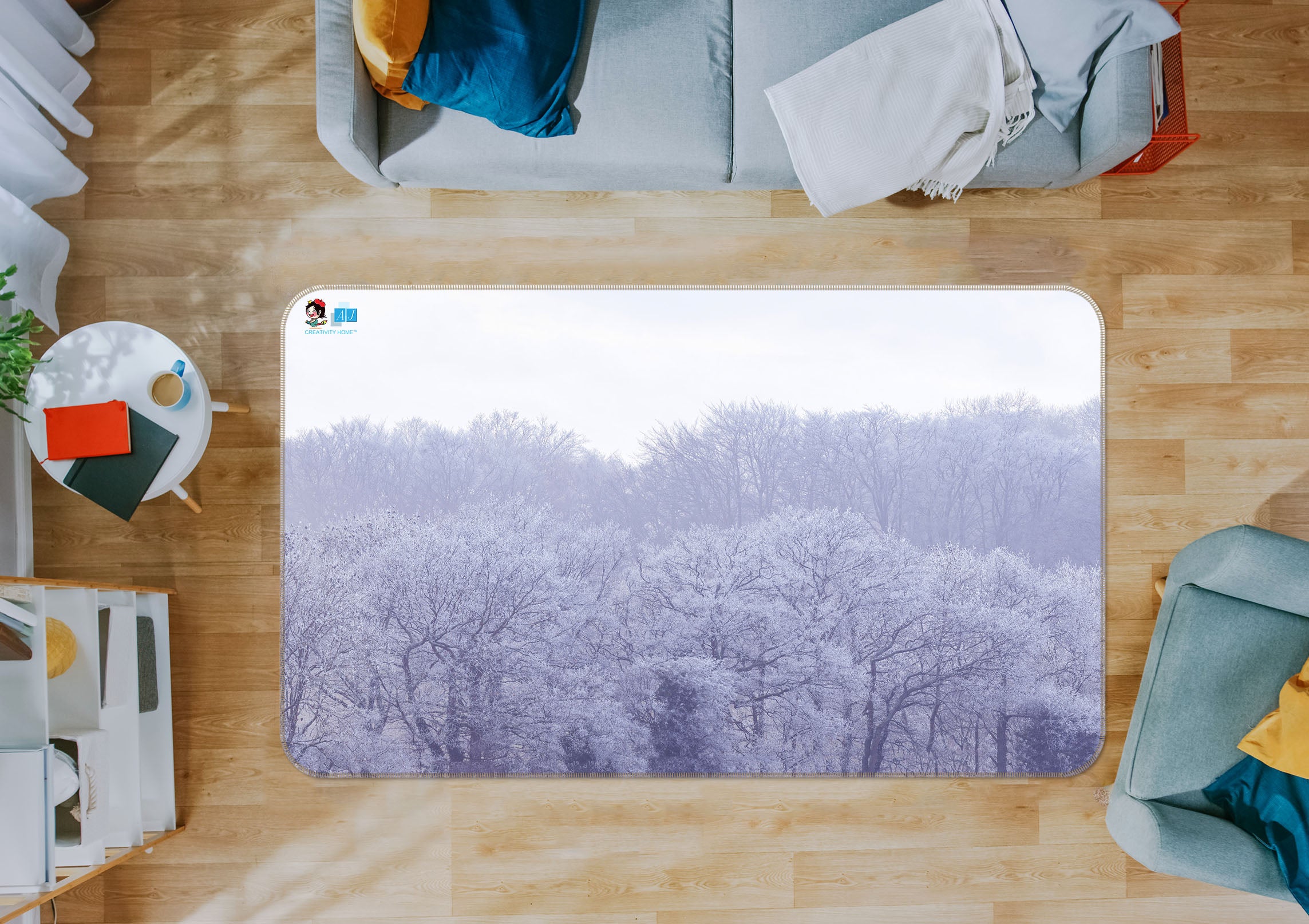 3D Winter Forest 6757 Assaf Frank Rug Non Slip Rug Mat