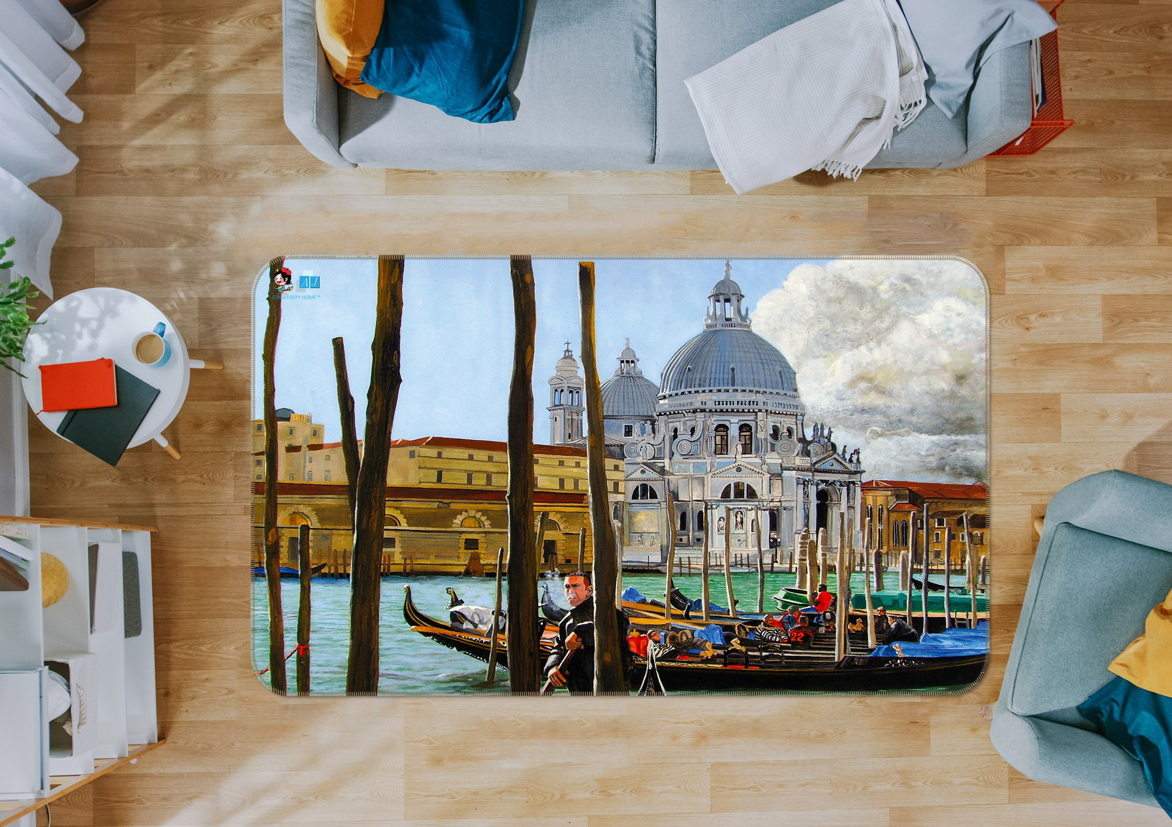 3D Construction Vessel 11144 Matthew Holden Bates Rug Non Slip Rug Mat