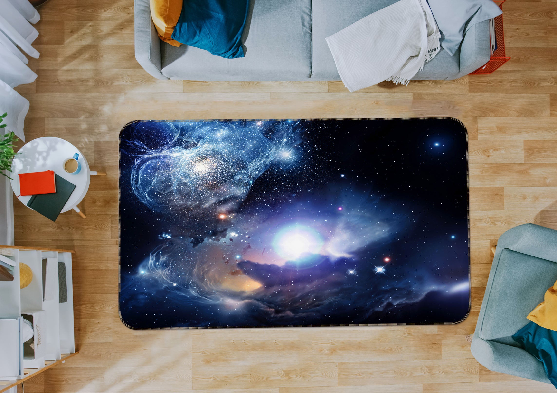 3D Planet Starry Sky 31141 Non Slip Rug Mat