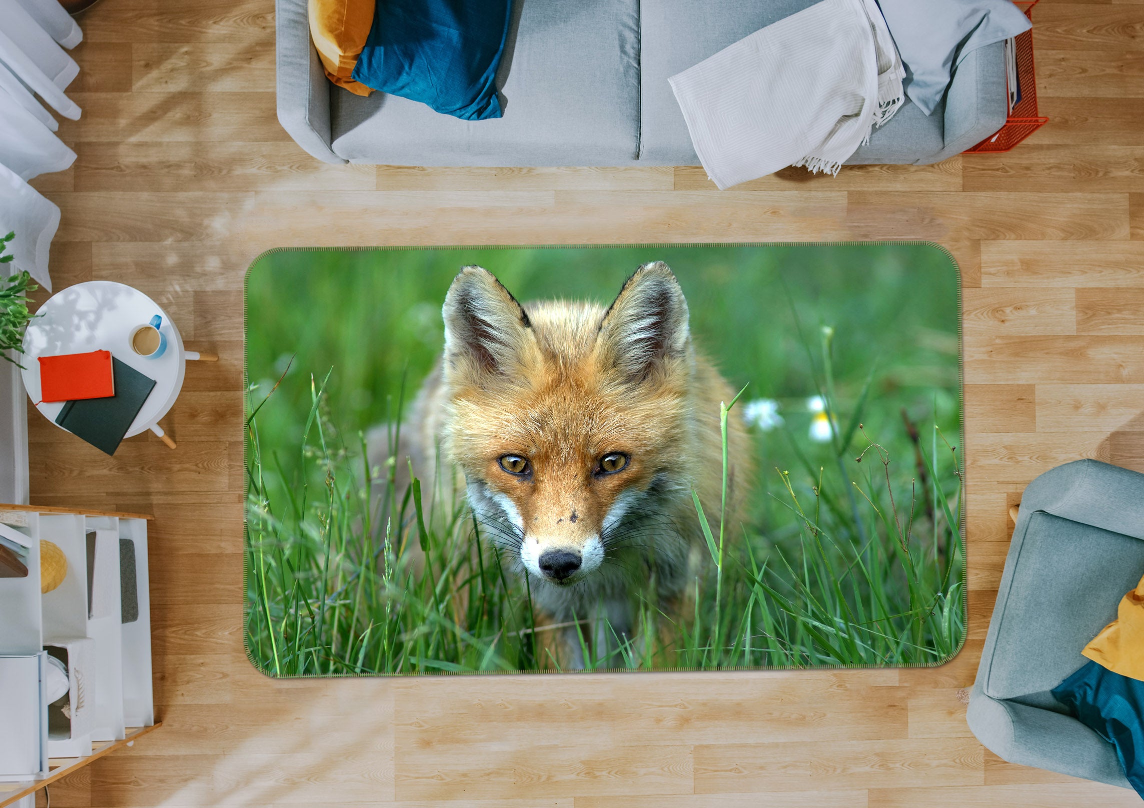 3D Meadow Fox 65075 Non Slip Rug Mat
