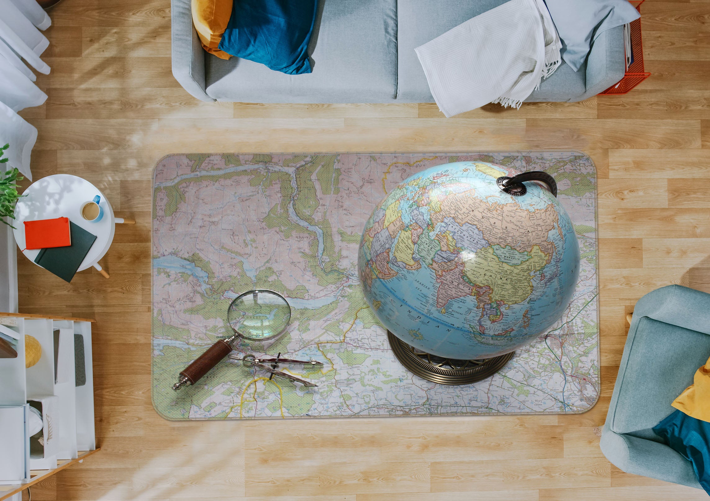 3D Map Globe 36179 Non Slip Rug Mat