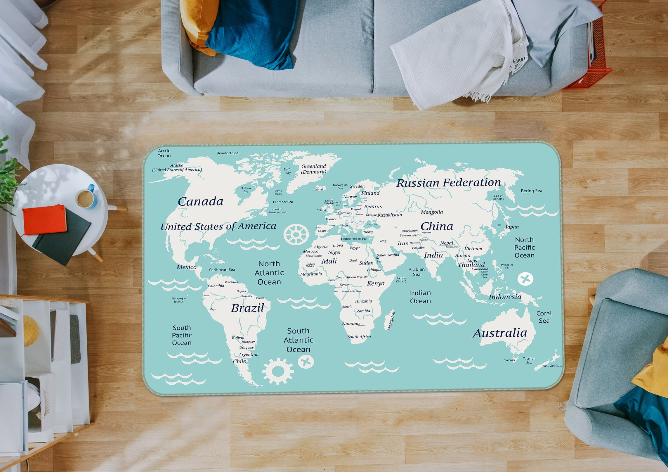 3D White Soil 233 World Map Non Slip Rug Mat Mat AJ Creativity Home 