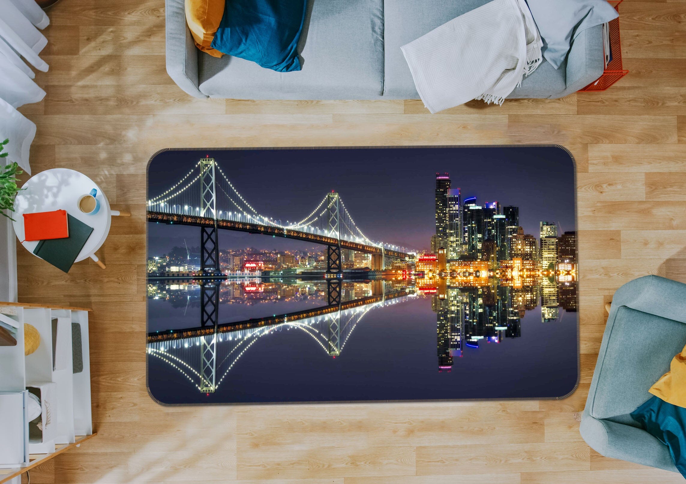 3D Bridge River 1169 Marco Carmassi Rug Non Slip Rug Mat Mat AJ Creativity Home 