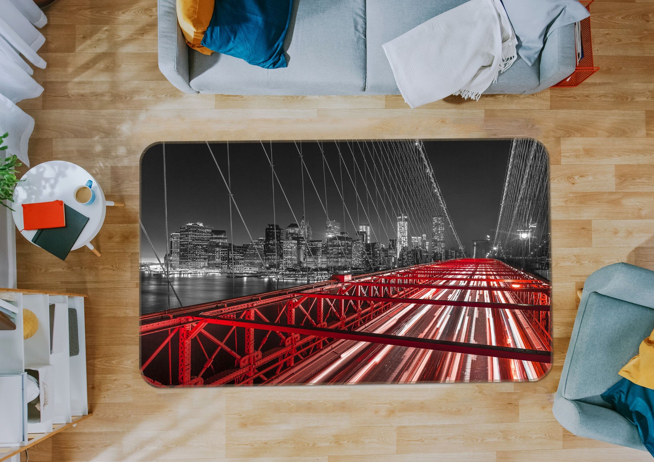 3D Red Shelf 3017 Assaf Frank Rug Non Slip Rug Mat Mat AJ Creativity Home 