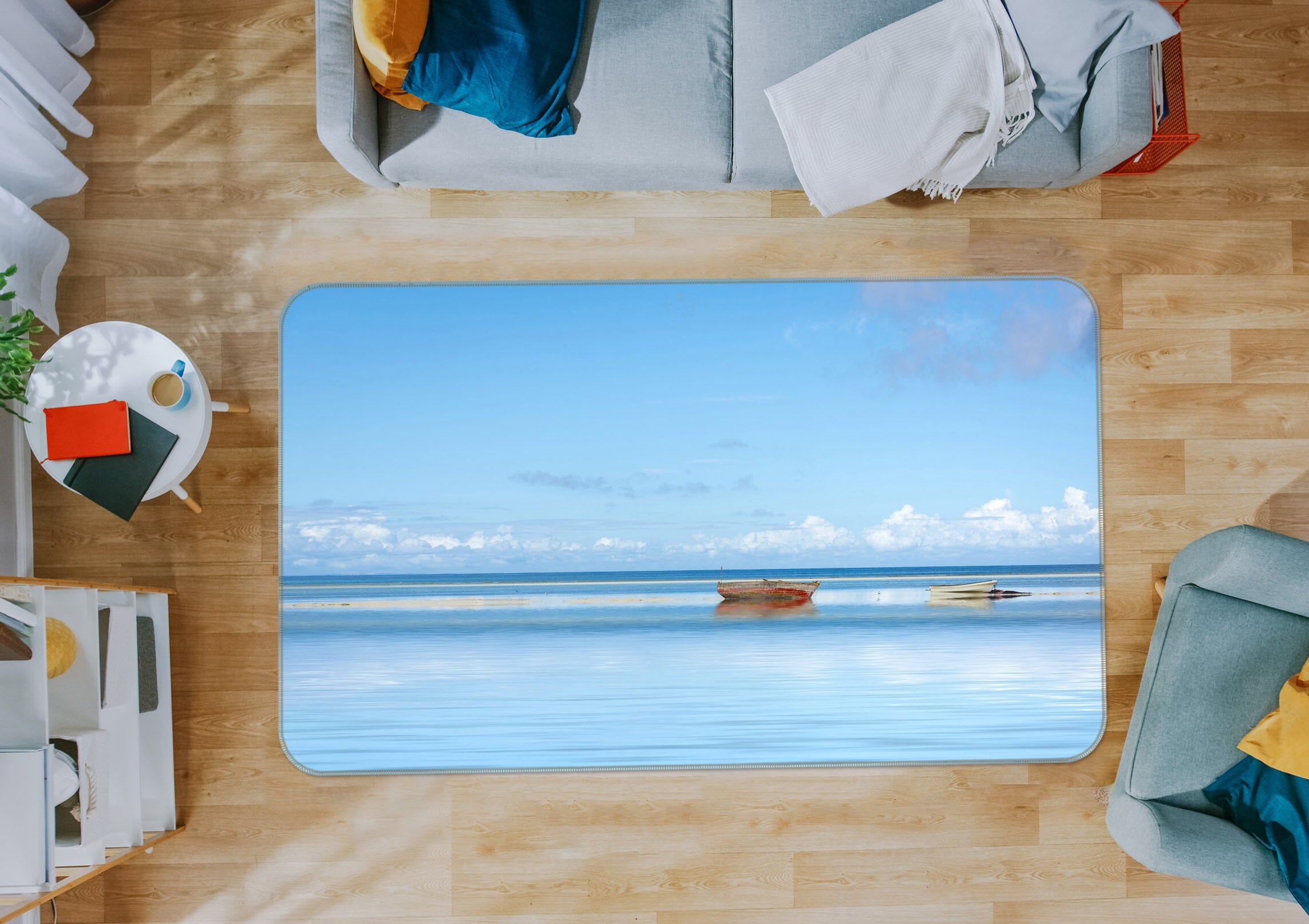 3D Sea Boat 1101 Marco Carmassi Rug Non Slip Rug Mat Mat AJ Creativity Home 