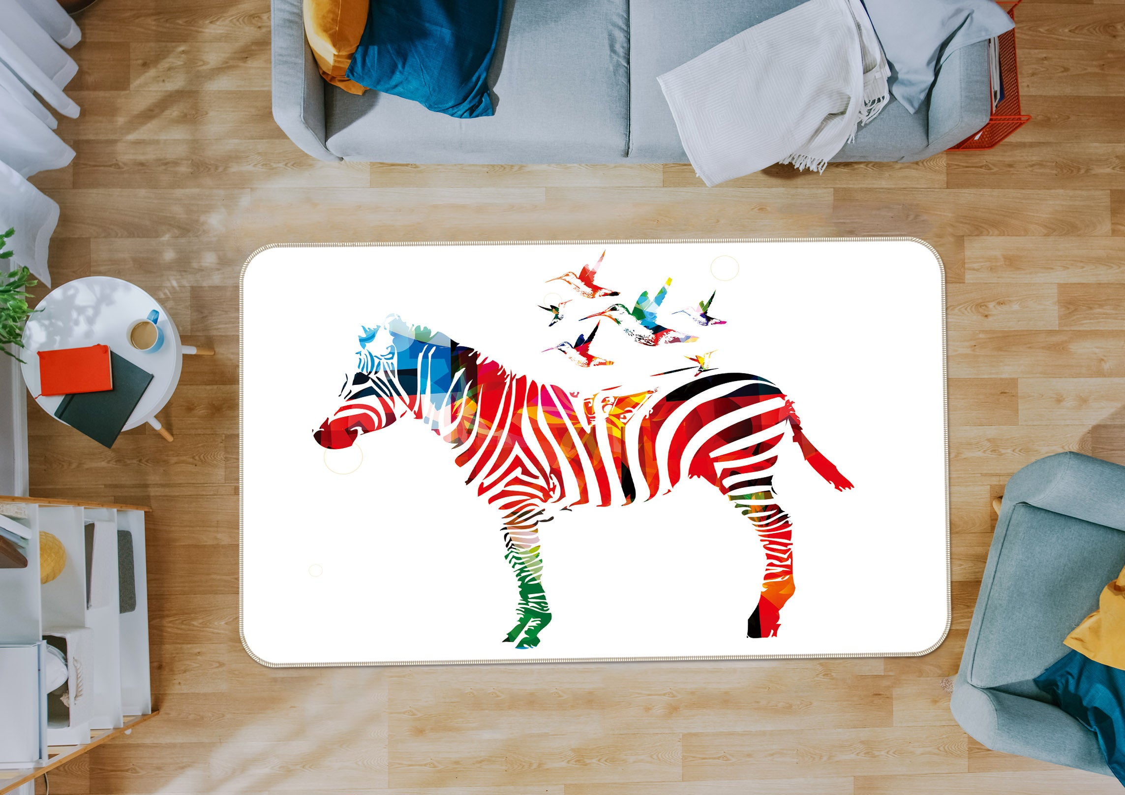 3D Color Zebra 34240 Non Slip Rug Mat