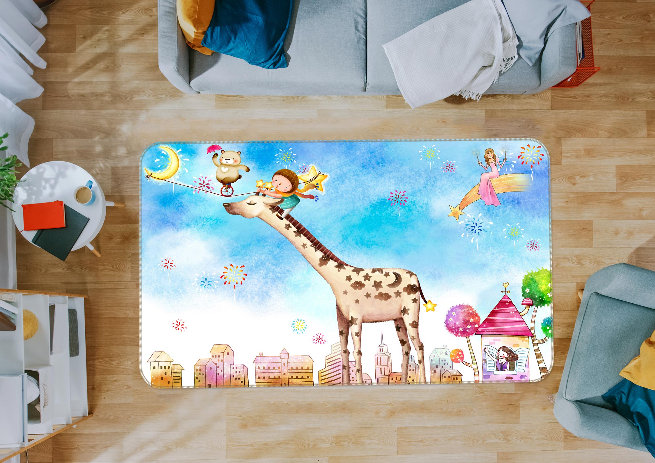 3D Giraffe Houses 77033 Non Slip Rug Mat