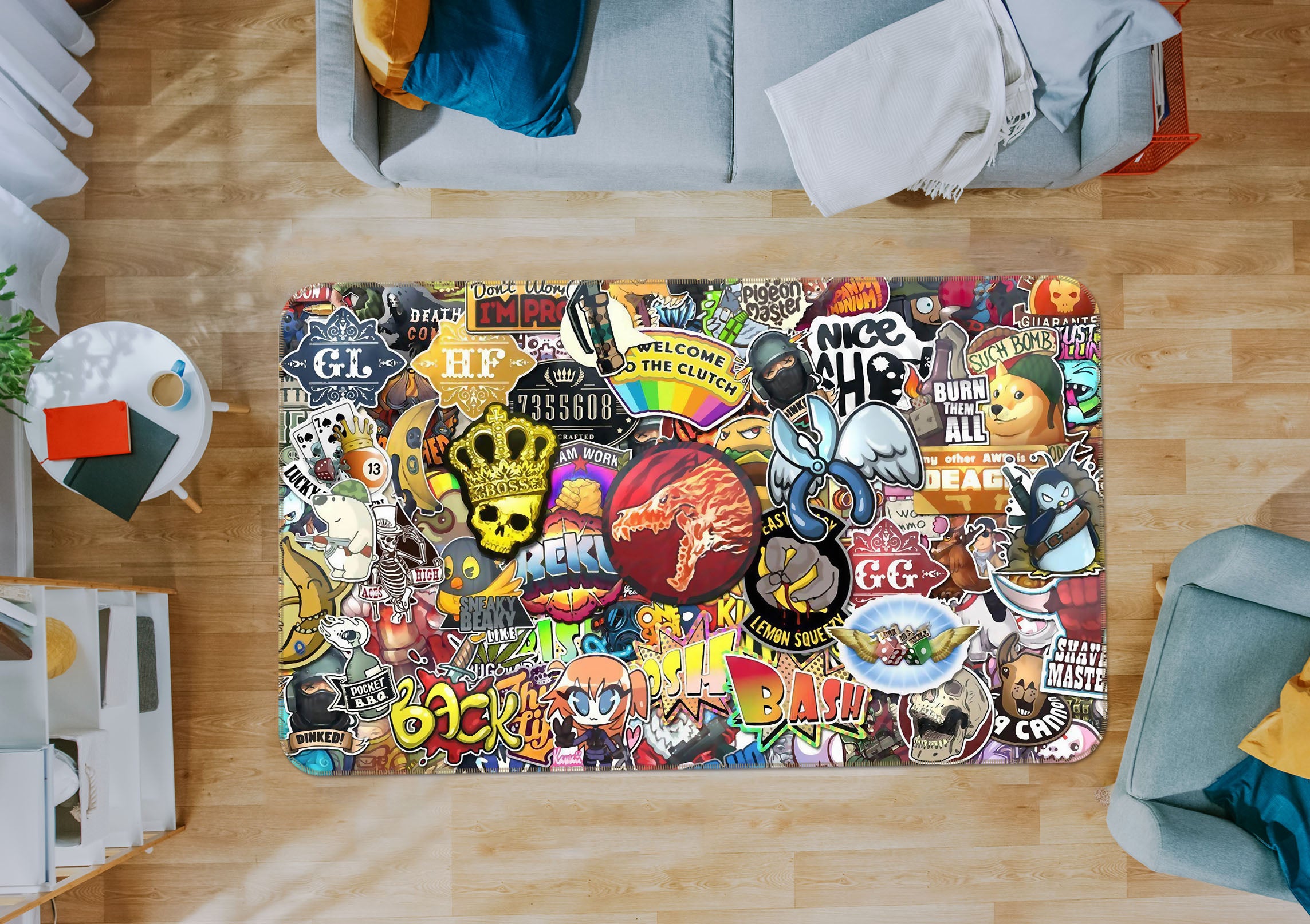 3D Label Logo 34073 Non Slip Rug Mat