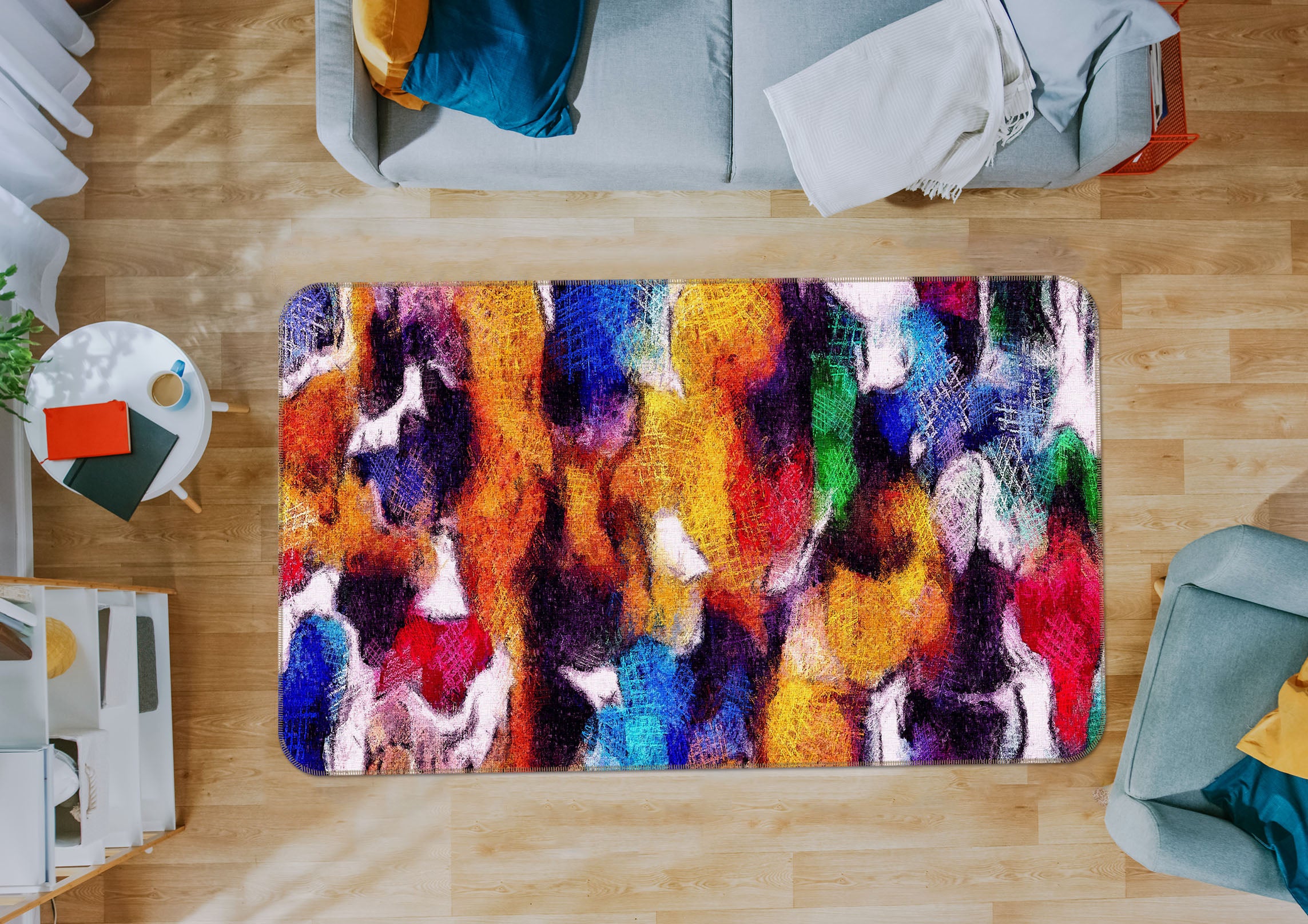 3D Color Pattern 27099 Non Slip Rug Mat