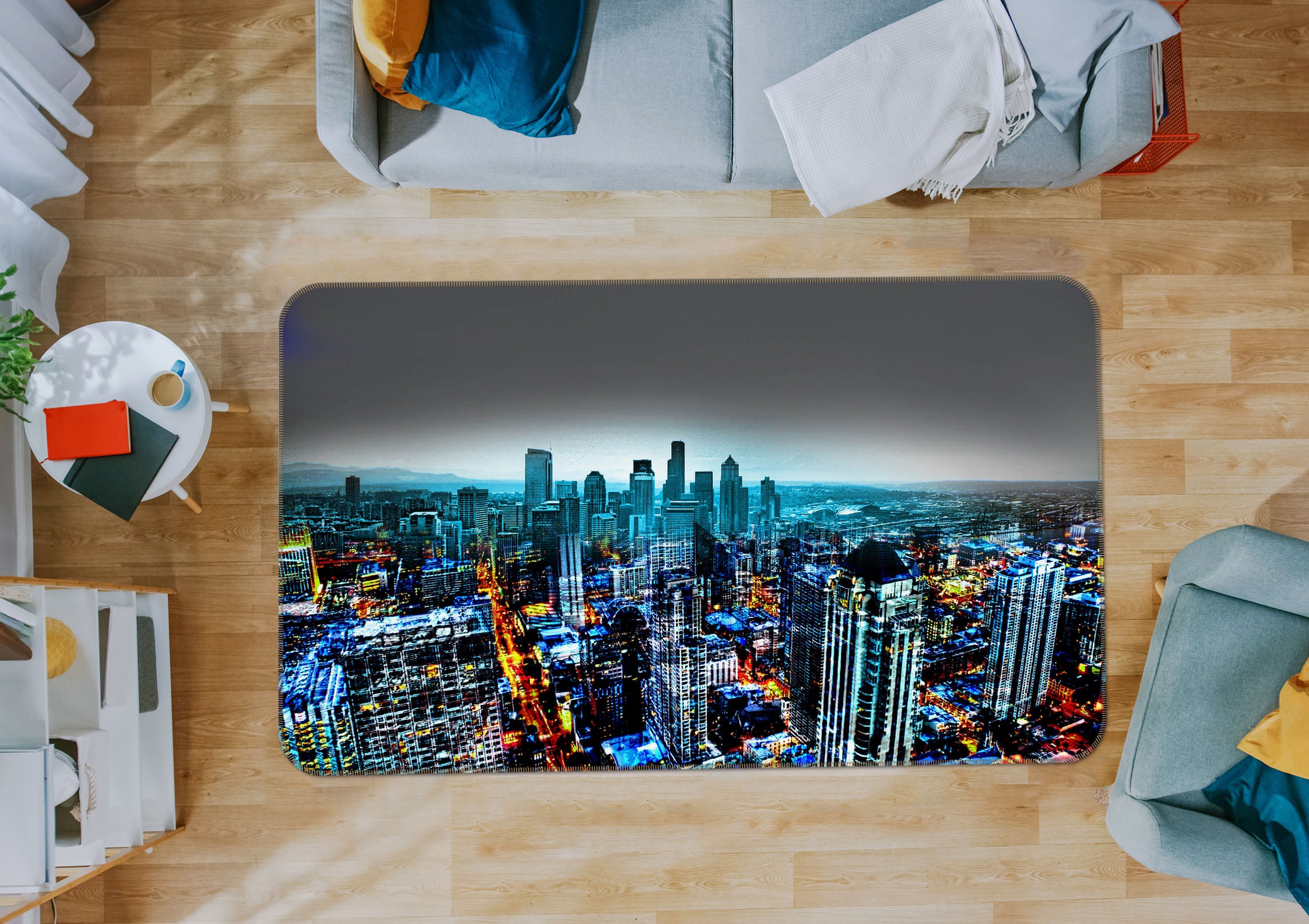 3D High-Rise Building 32022 Non Slip Rug Mat