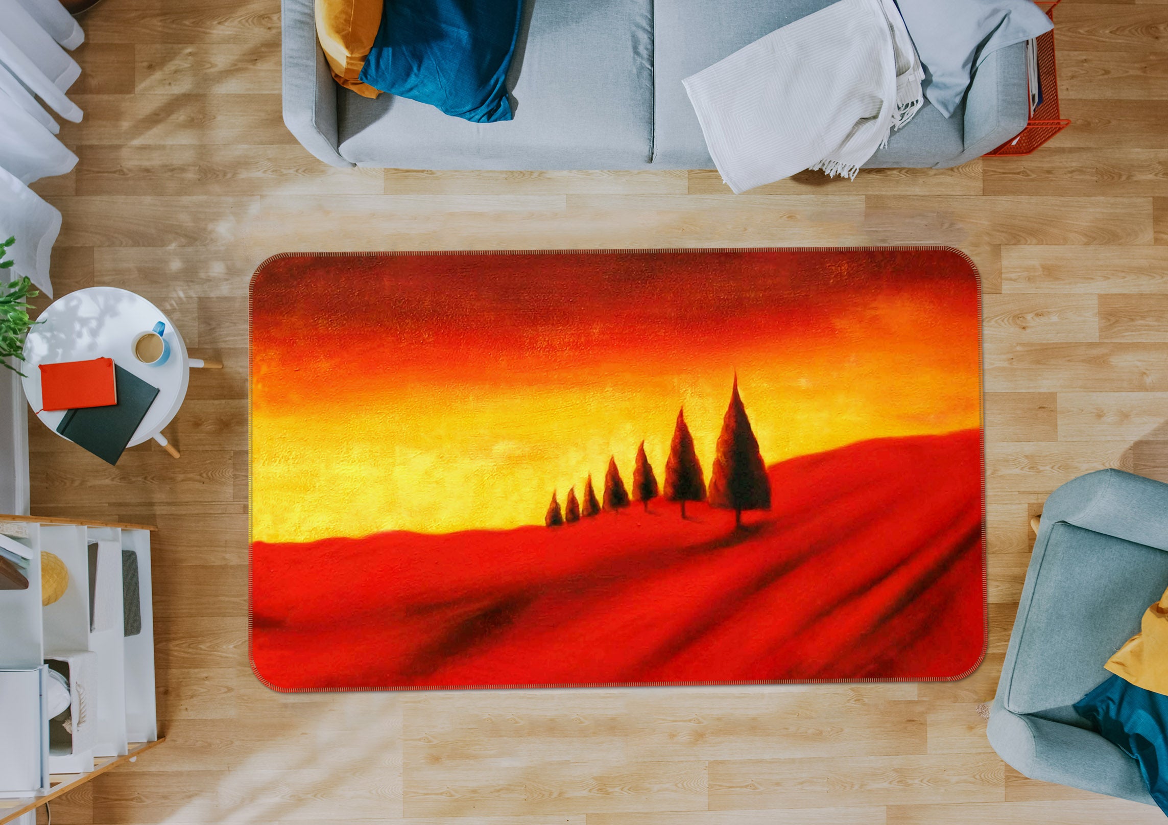 3D Trees 33165 Non Slip Rug Mat