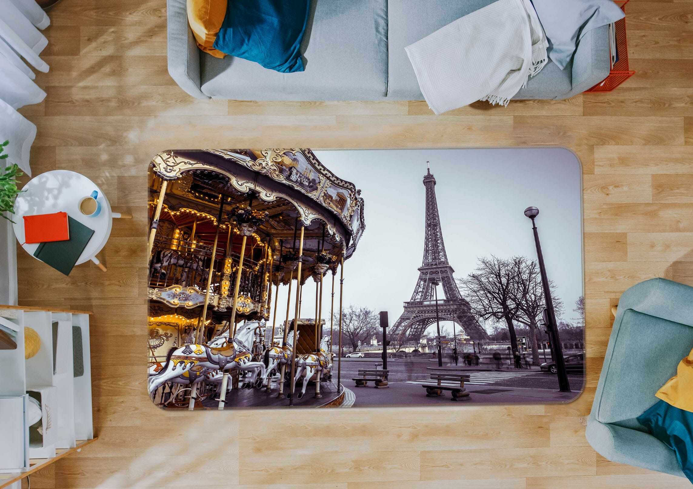 3D Grey Iron Tower 3012 Assaf Frank Rug Non Slip Rug Mat Mat AJ Creativity Home 