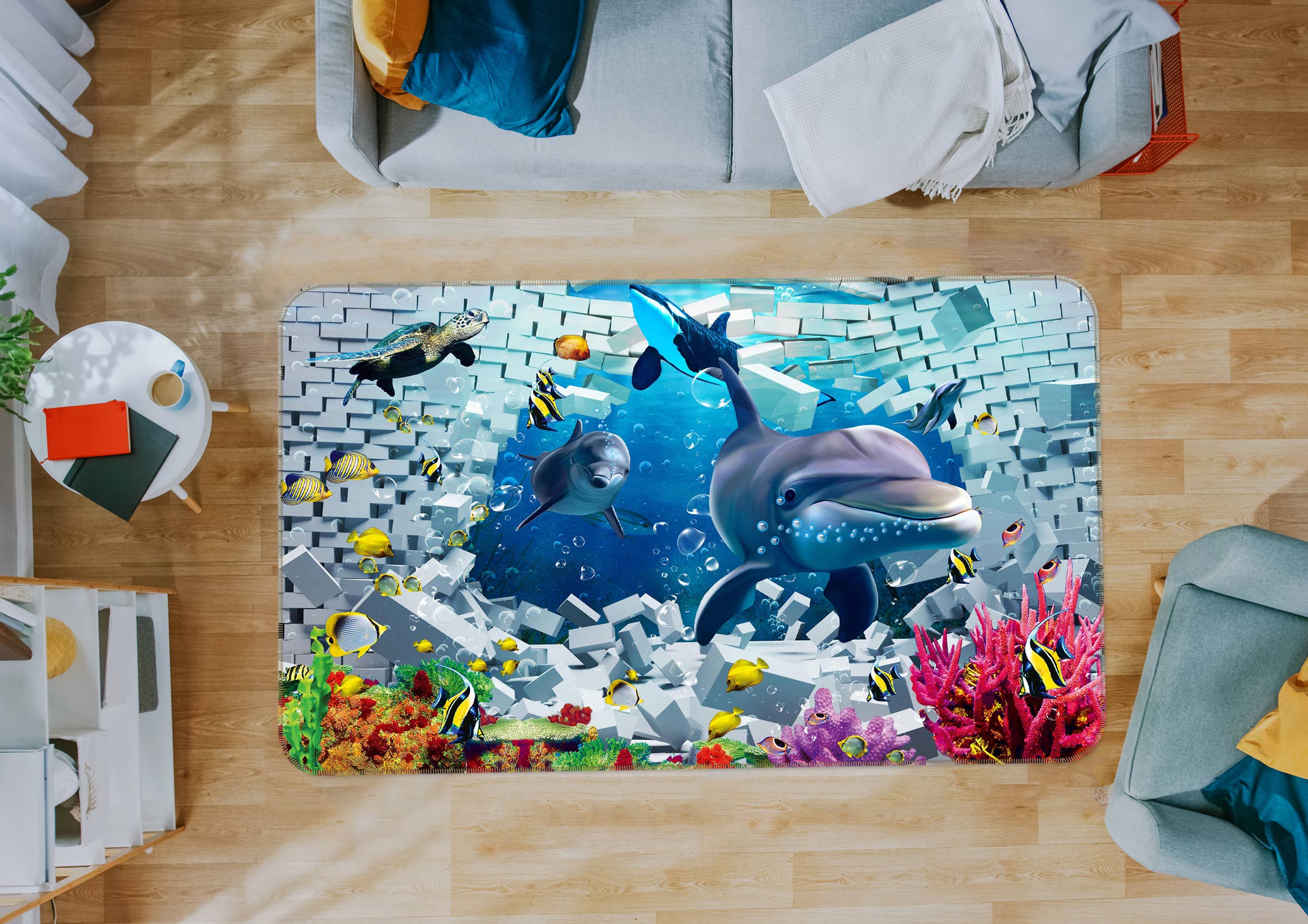 3D Dolphin 76049 Non Slip Rug Mat