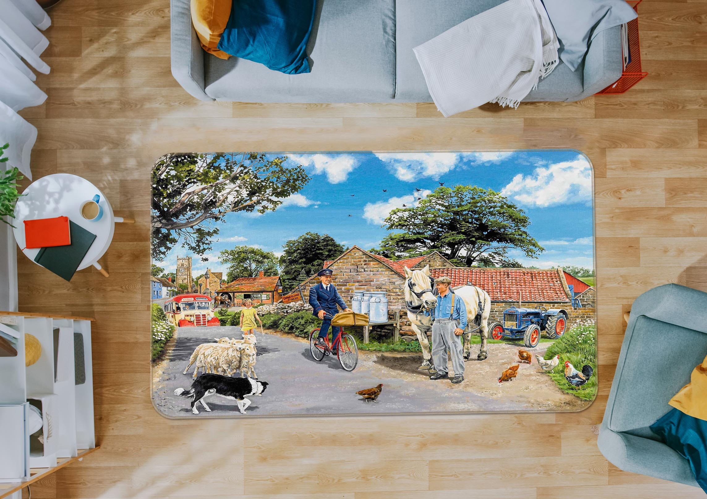 3D Post For The Farm 1097 Trevor Mitchell Rug Non Slip Rug Mat Mat AJ Creativity Home 